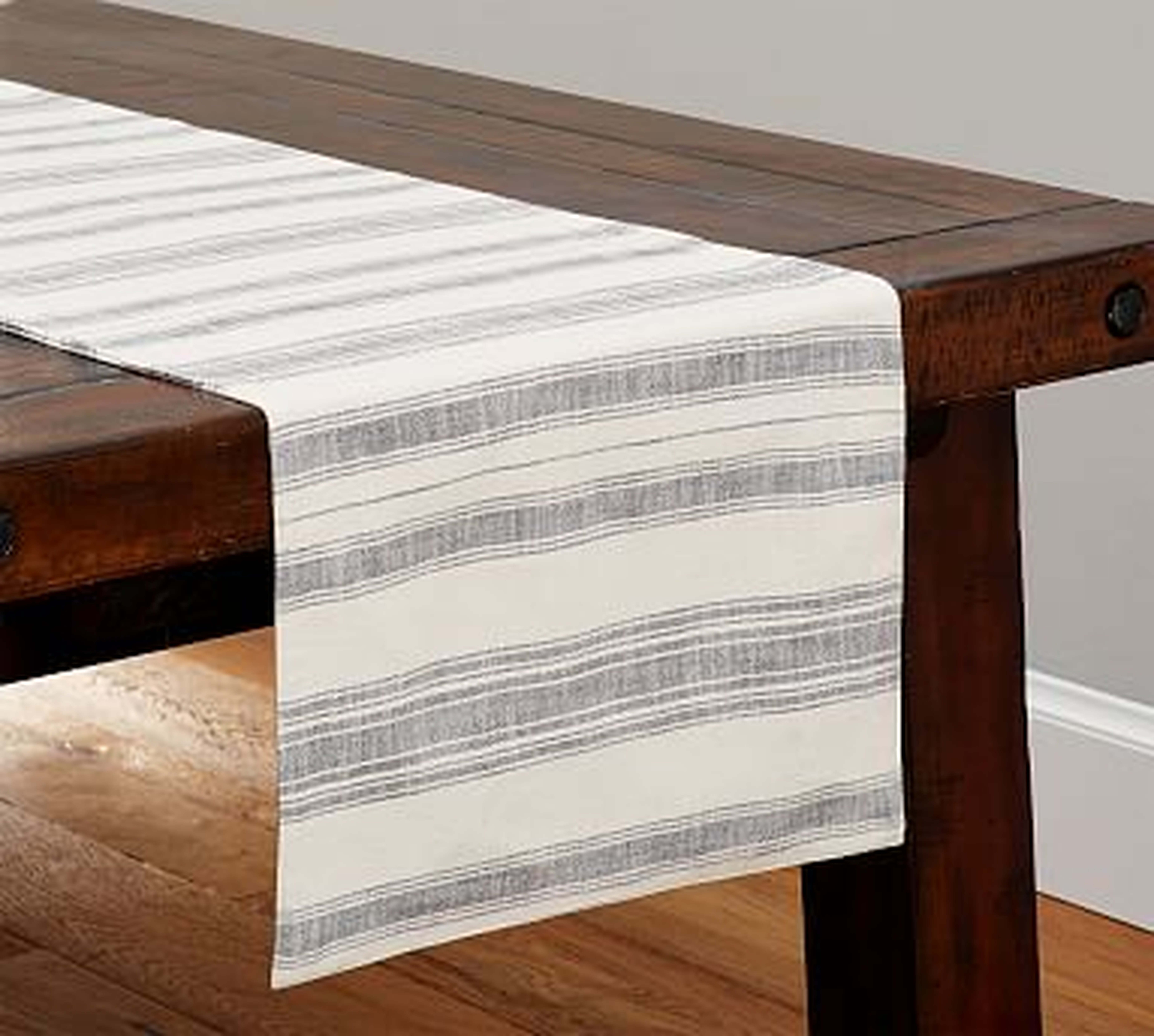 French Stripe Table Runner, 18" wide x 108" long - Pottery Barn