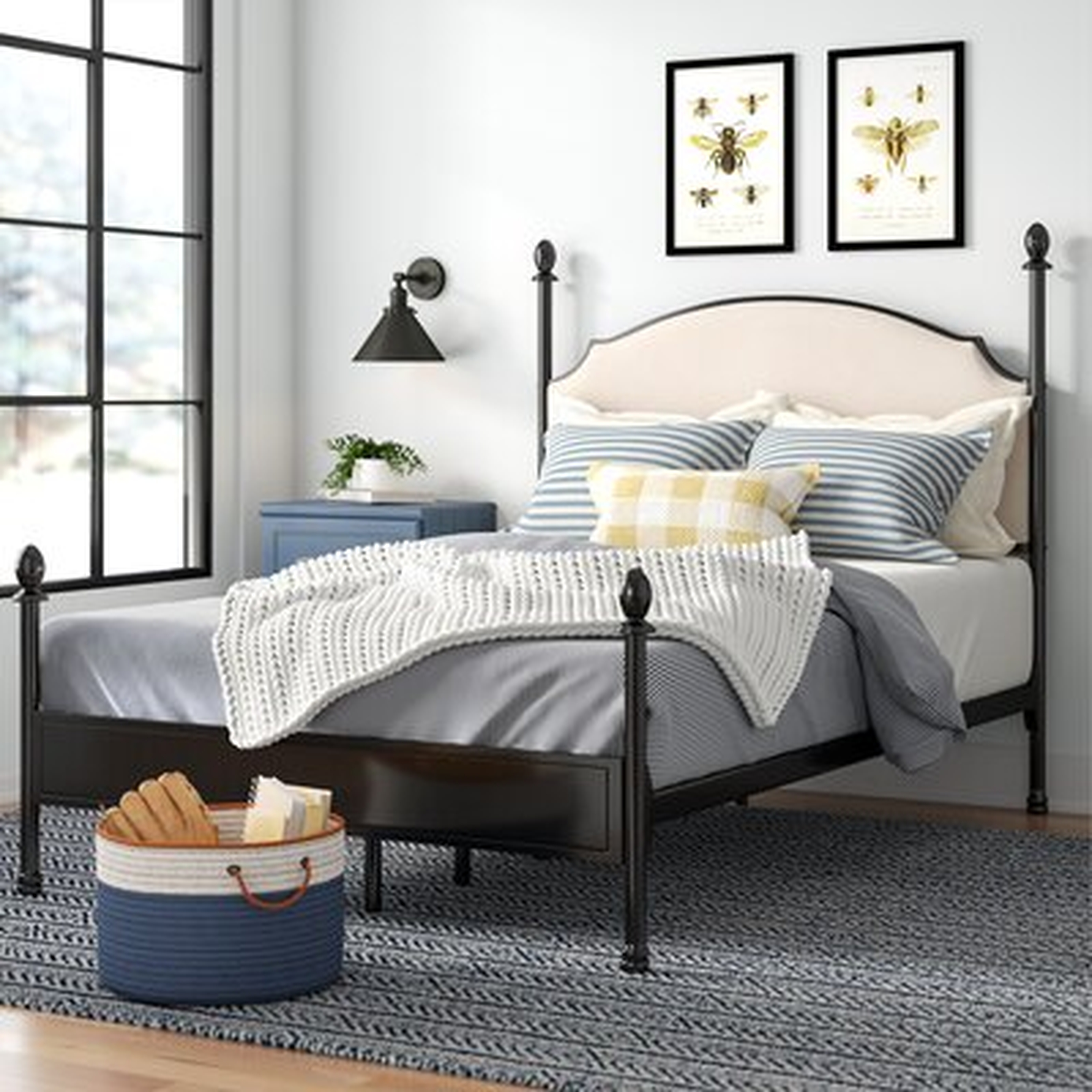 Granite Range Upholstered Four Poster Bed - Wayfair