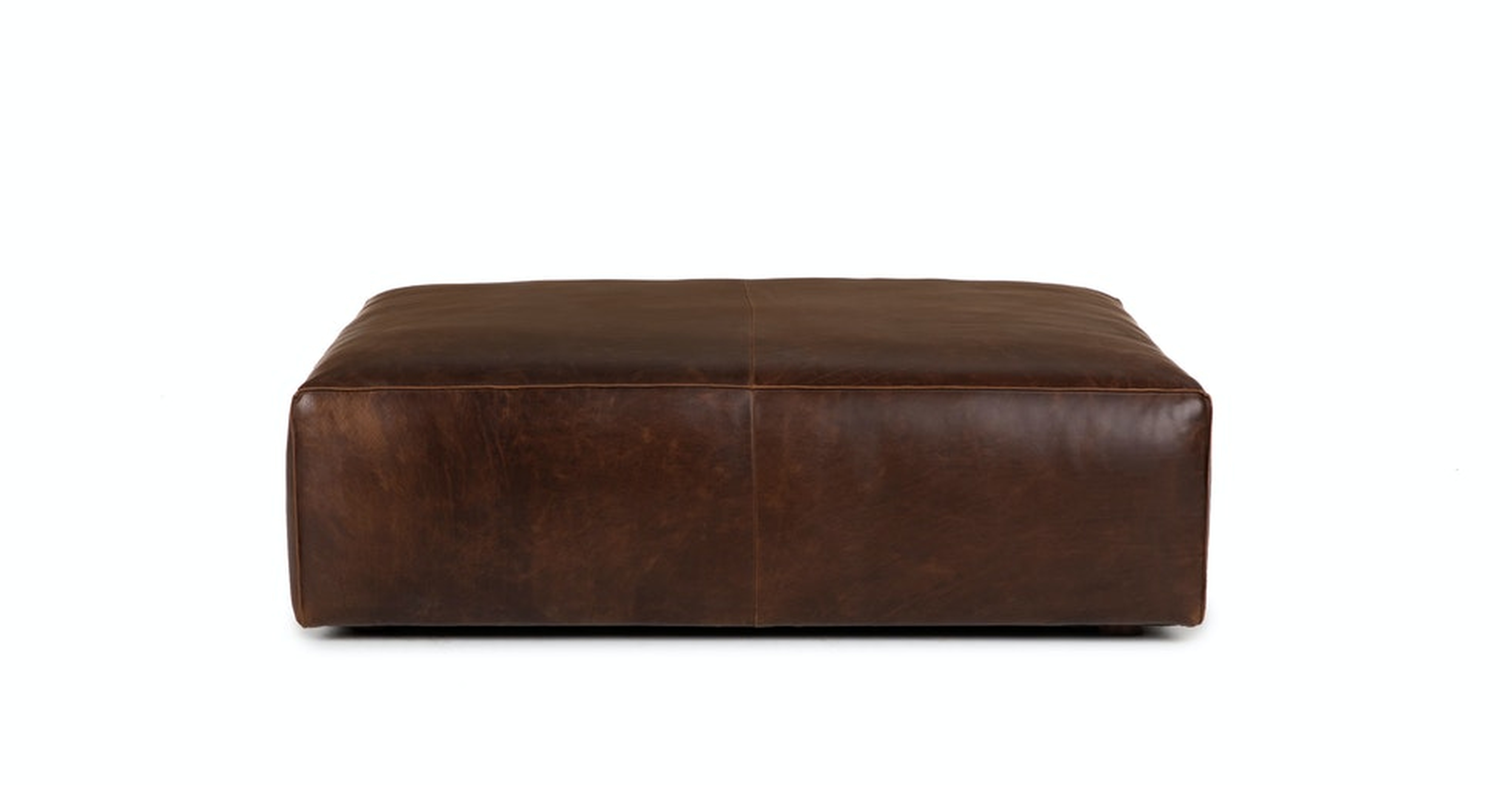 Cigar 47" Leather Ottoman - Rawhide Brown - Article