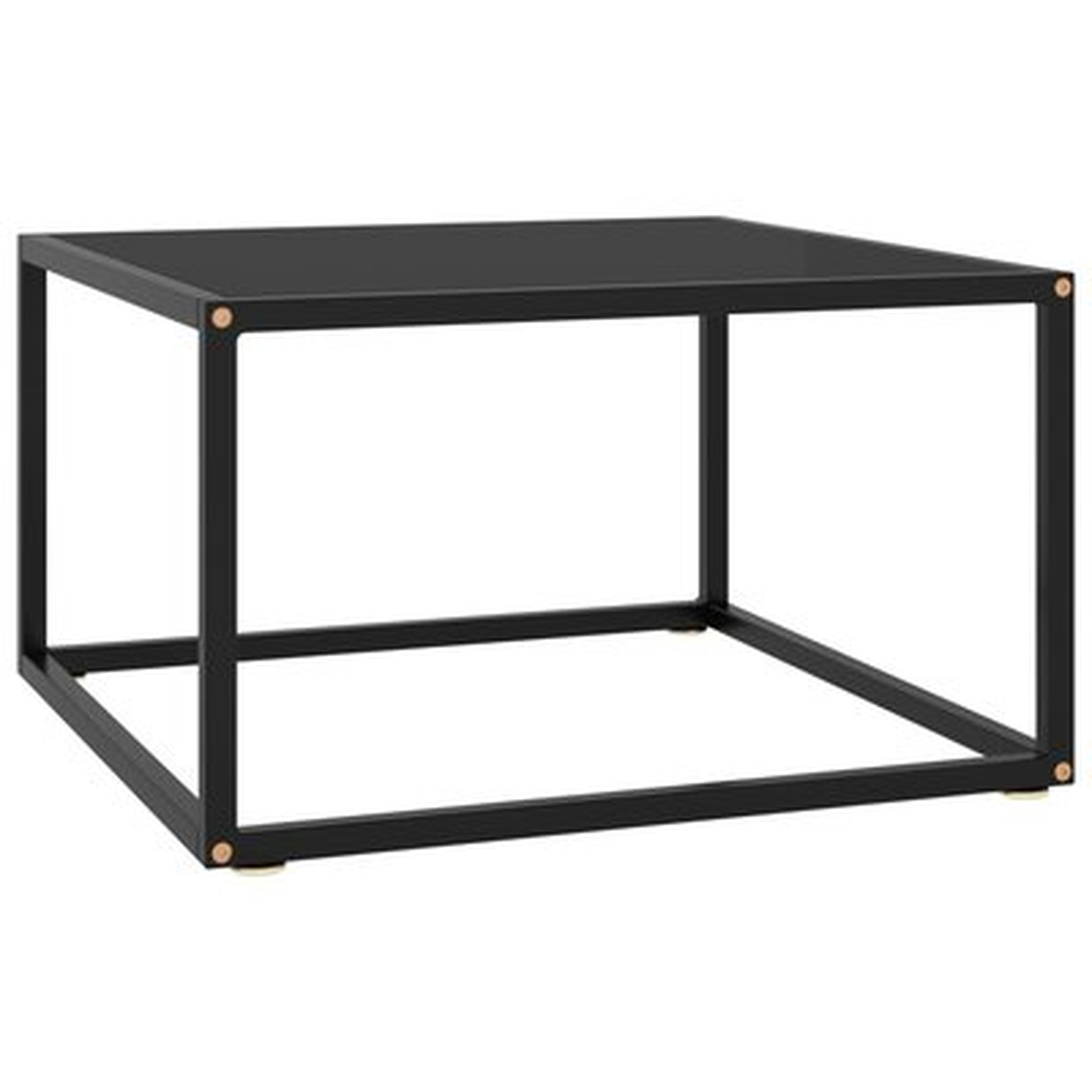 Ebern Designs Tea Table Black With Black Glass 15.7"X15.7"X19.7" - Wayfair
