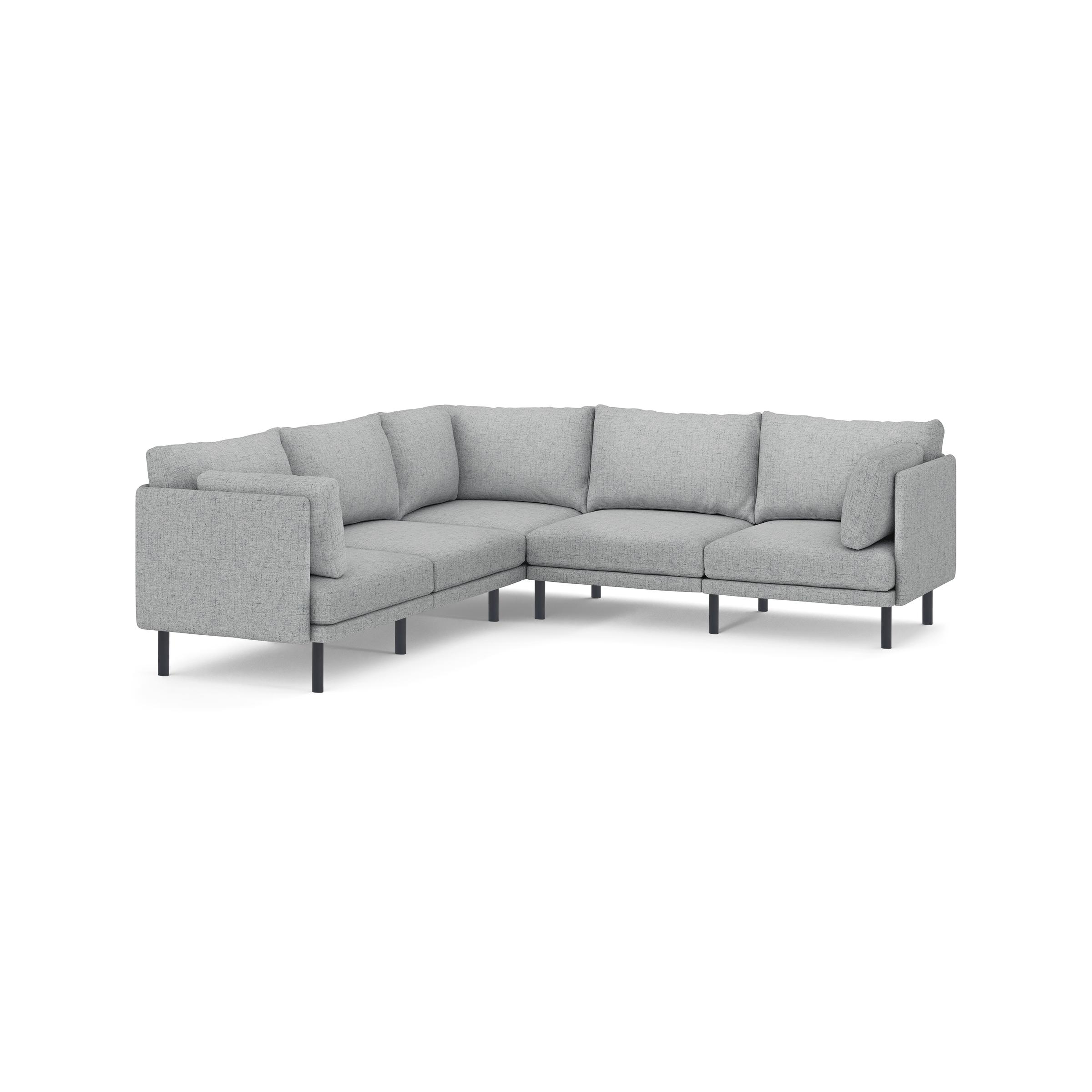 The Field 5-Piece Sectional in Fog - Burrow