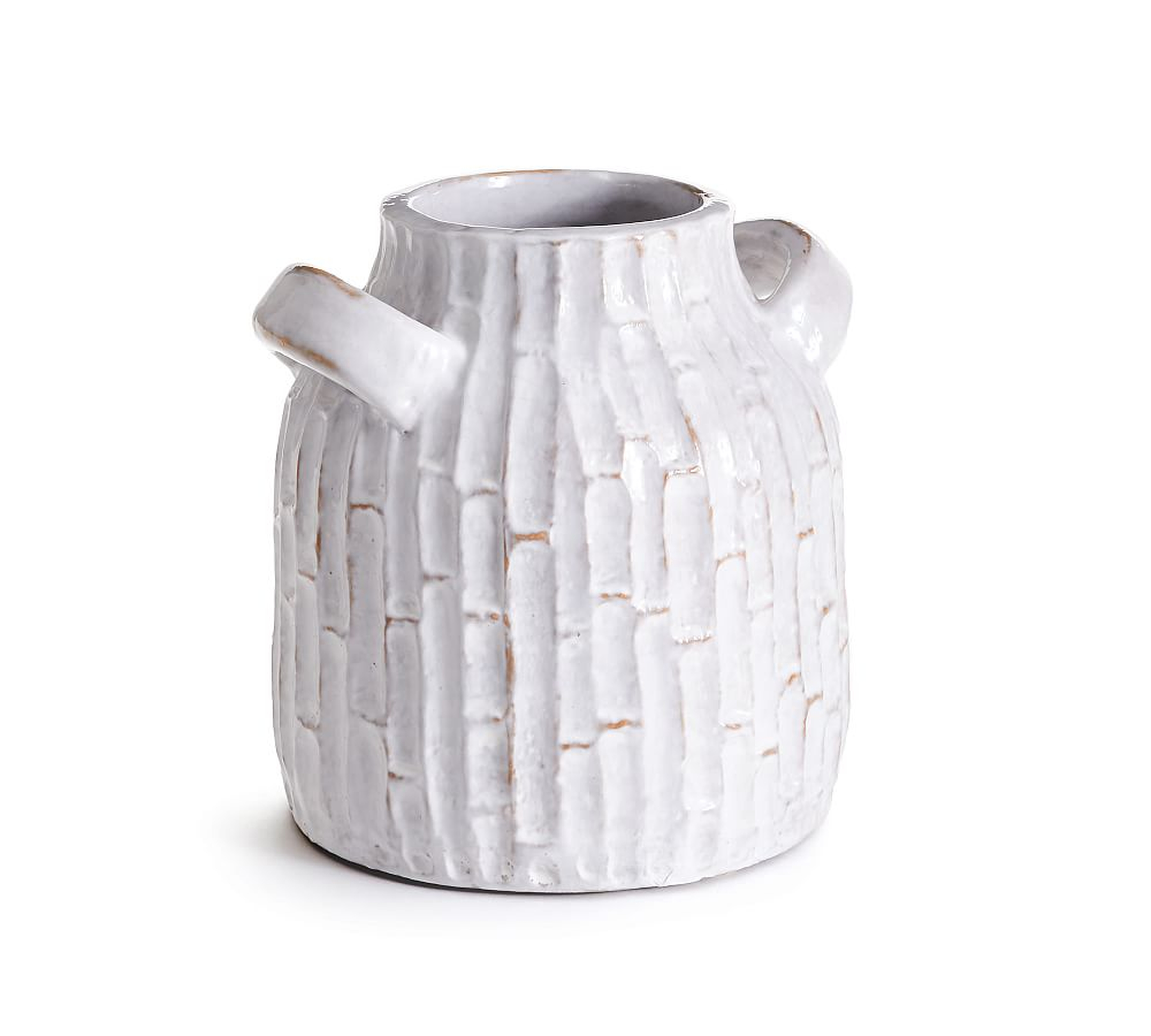 Vivian Terra Cotta Vase, White, 9"H - Pottery Barn
