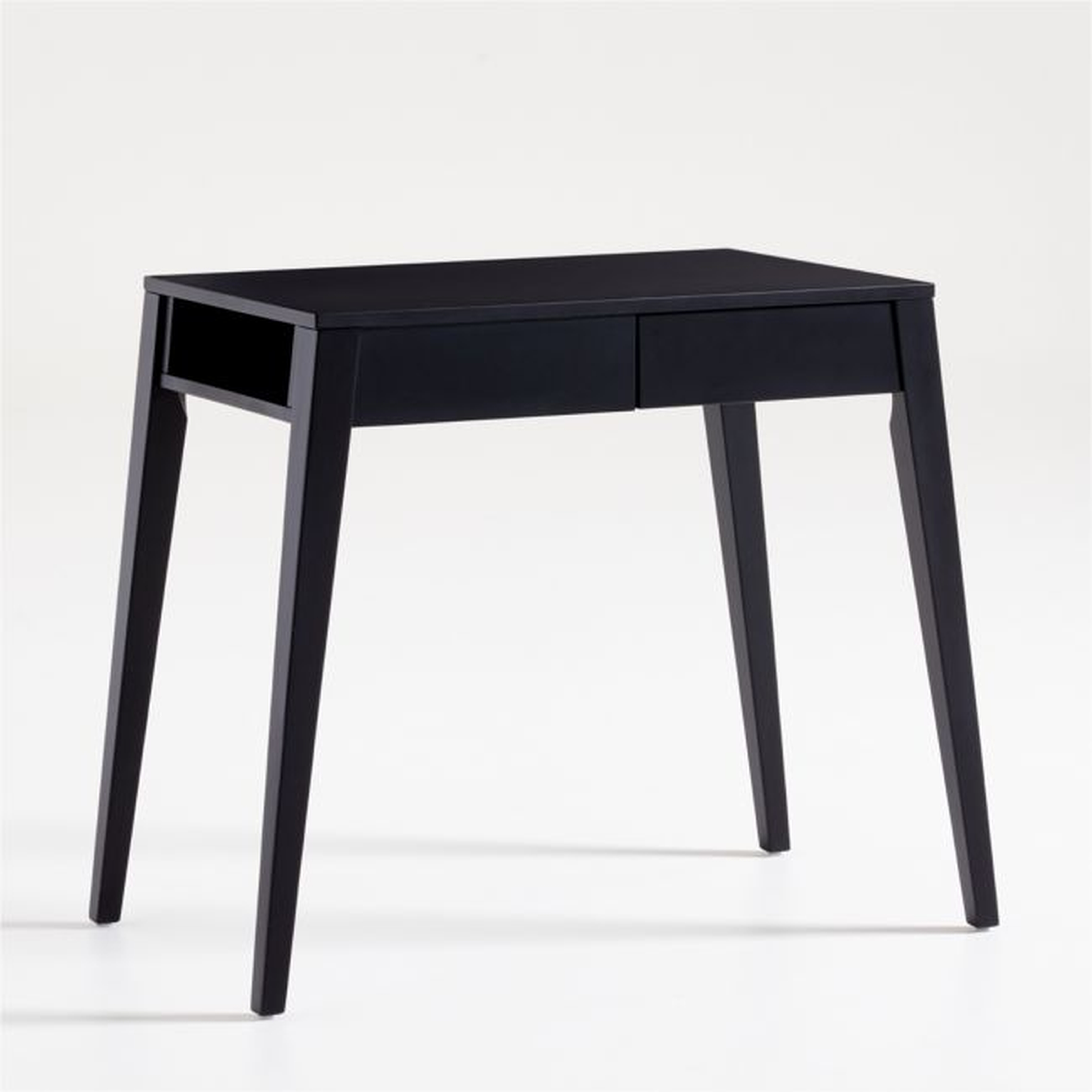 Atticus Black Desk with Power - Crate and Barrel