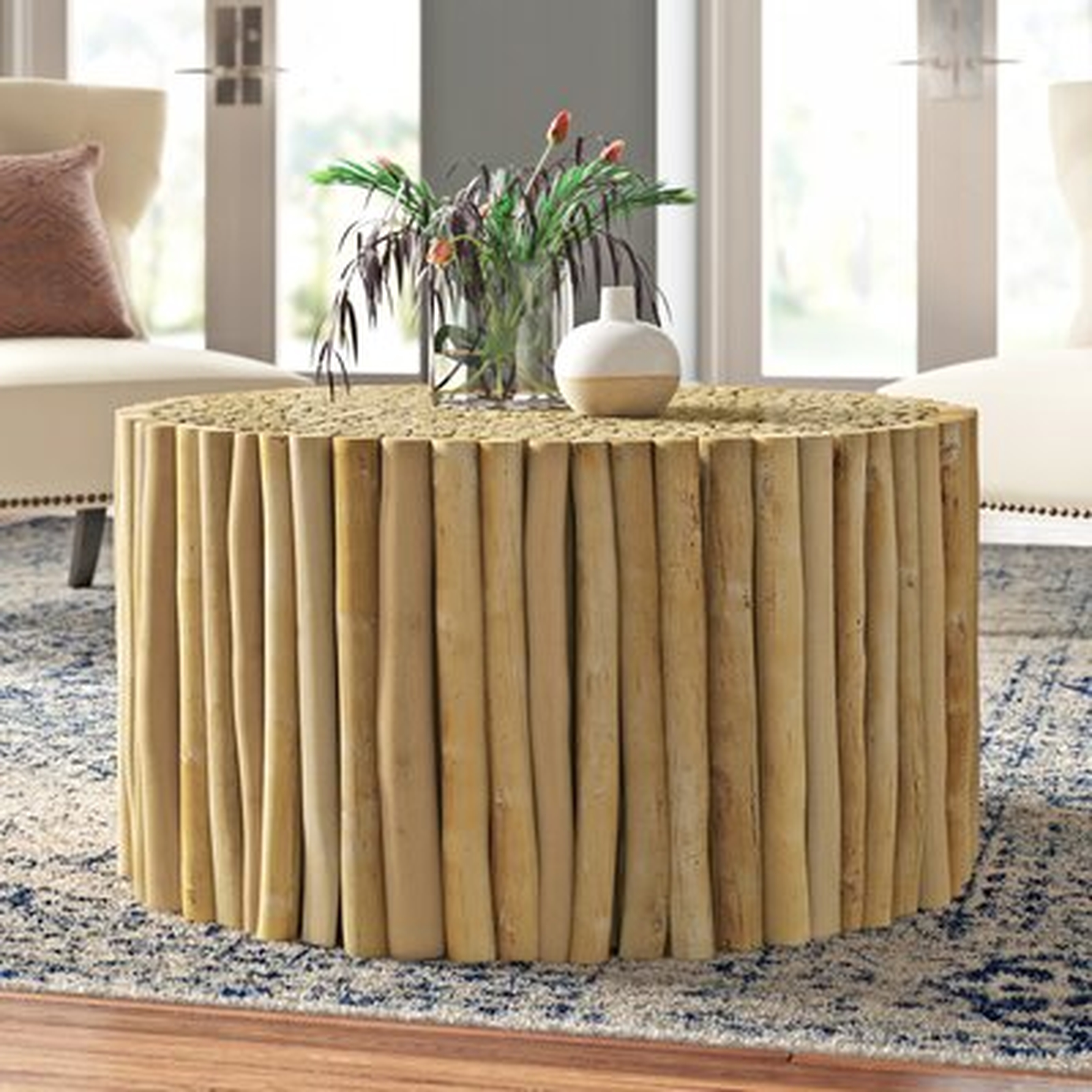 Kamile Solid Wood Drum Coffee Table - Wayfair