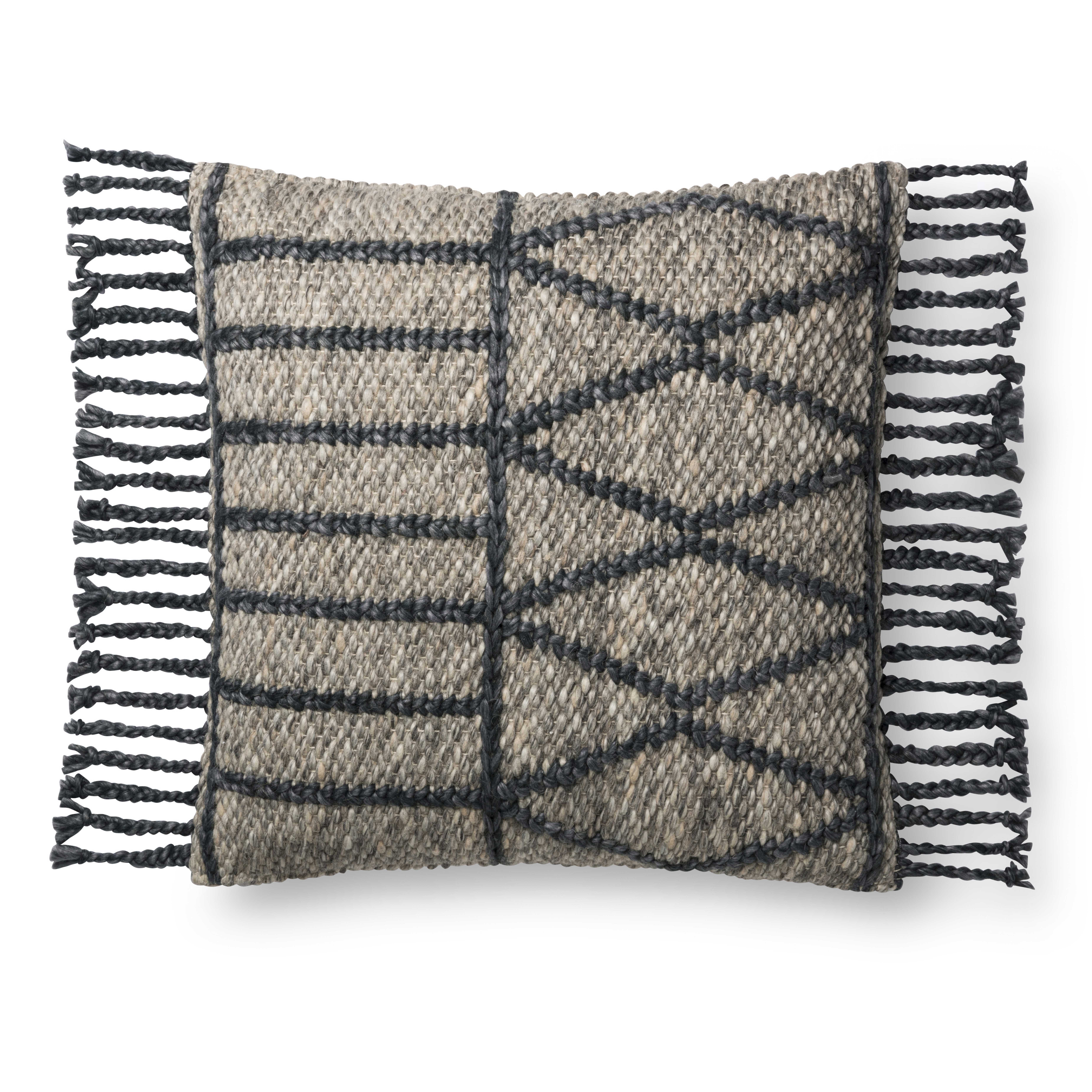 Magnolia Home by Joanna Gaines PILLOWS P1101 GREY / NAVY 22" x 22" Cover Only - Magnolia Home by Joana Gaines Crafted by Loloi Rugs