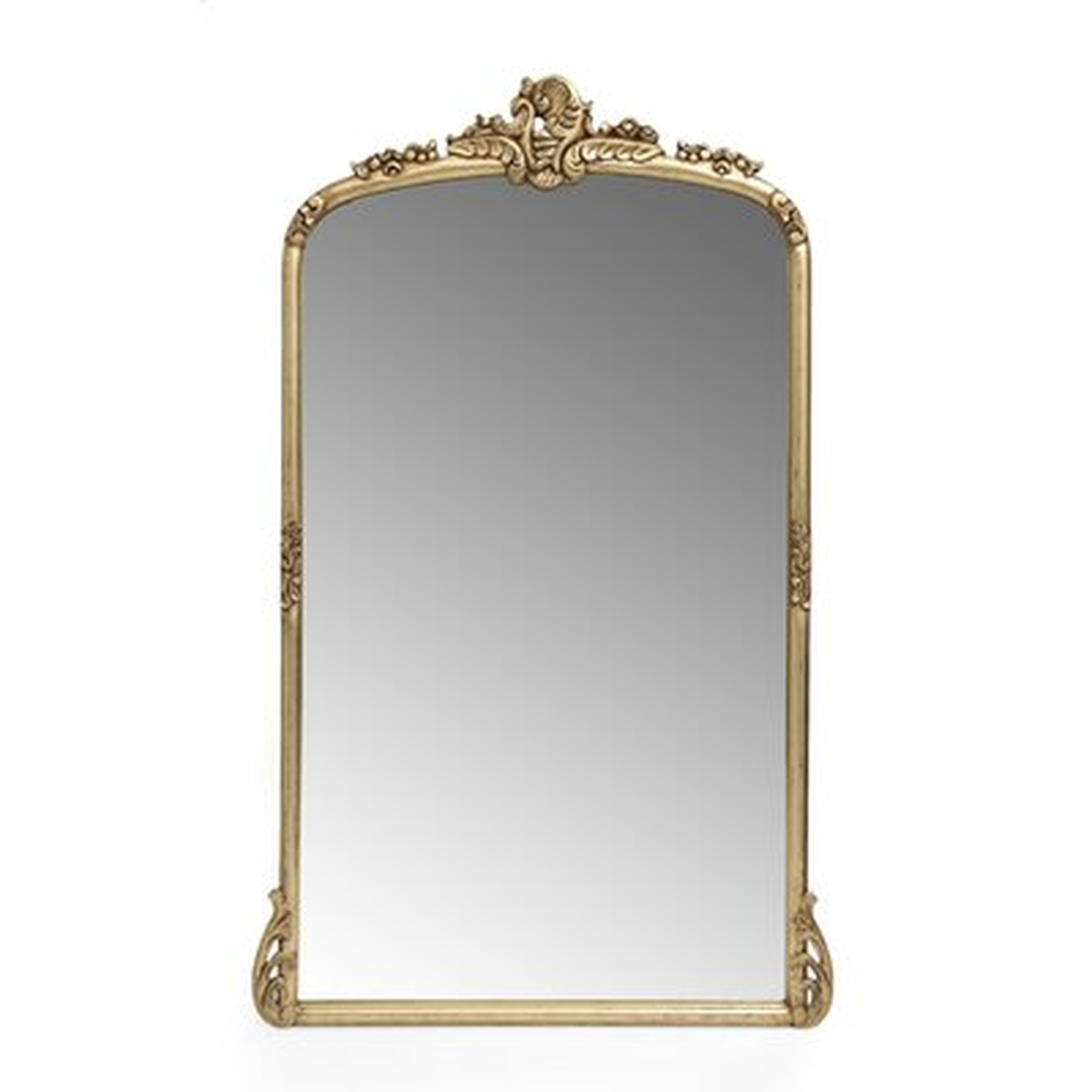 Wilsey Wood Framed Wall Mounted Overmantel Mirror, Antique Gold - Wayfair