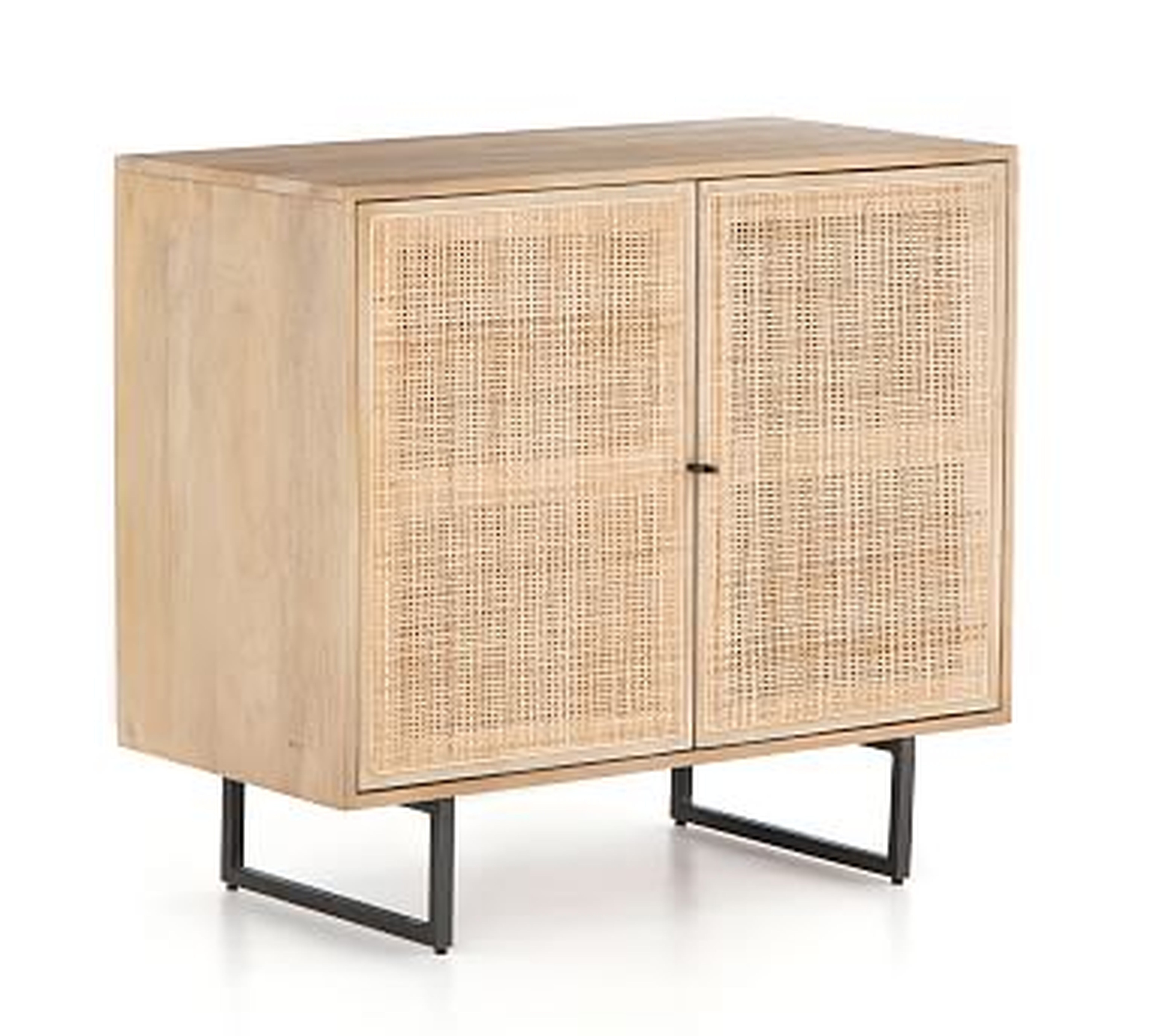 Dolores 35" x 32" Cane 2-Door Cabinet, Natural - Pottery Barn