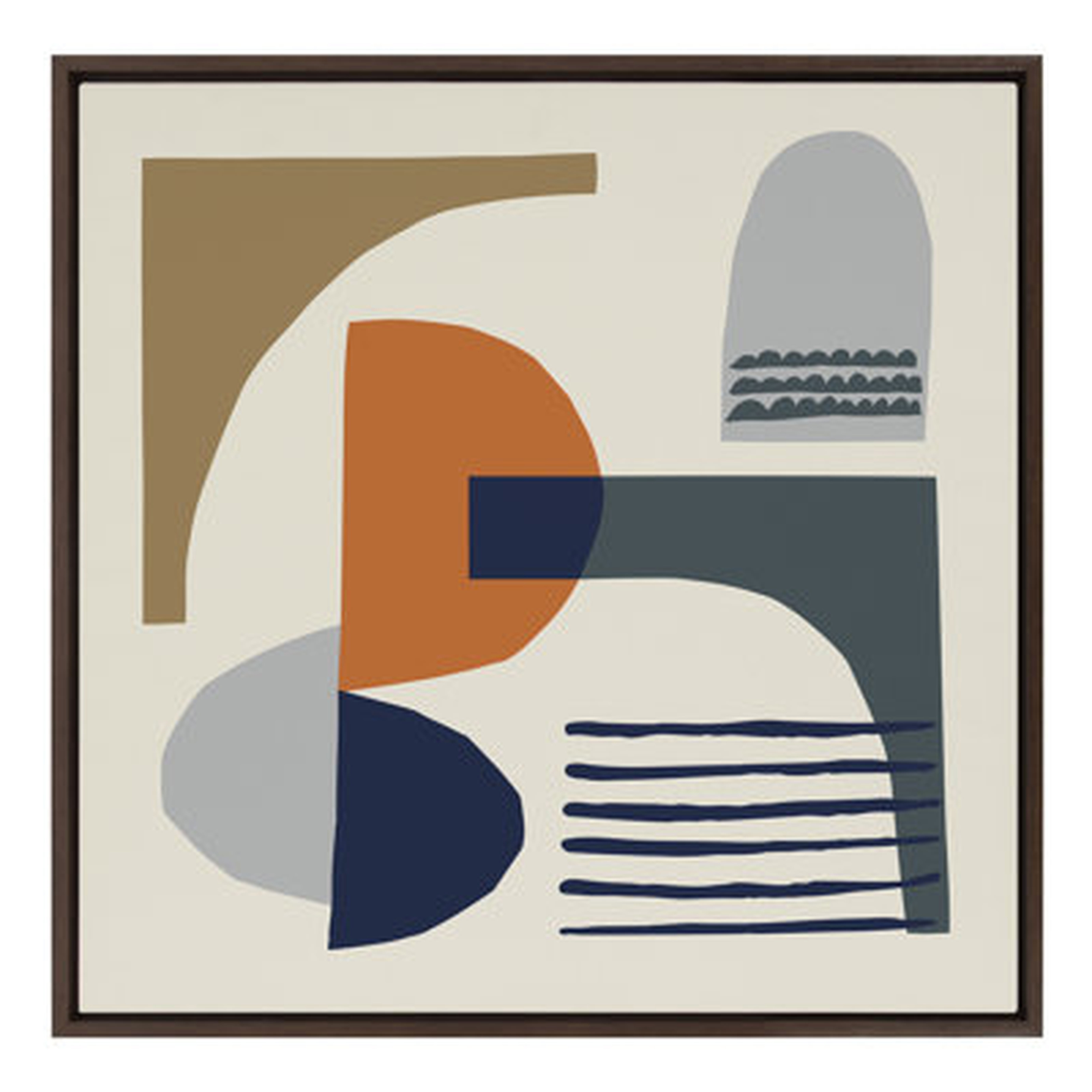 Sylvie Abstract Mid Century by - Floater Frame Bold Art on Canvas - Wayfair