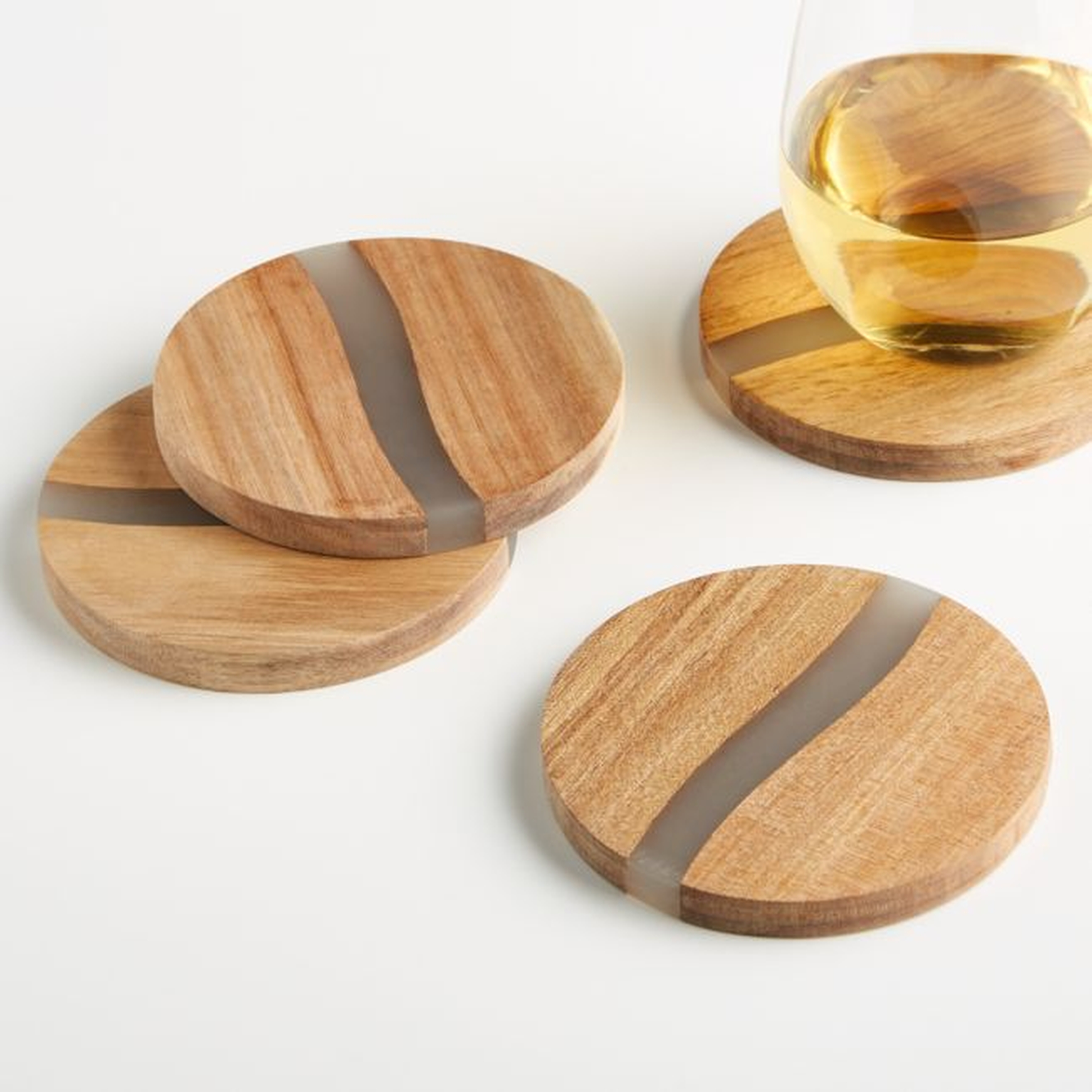 Wood and Resin Coasters, Set of 4 - Crate and Barrel