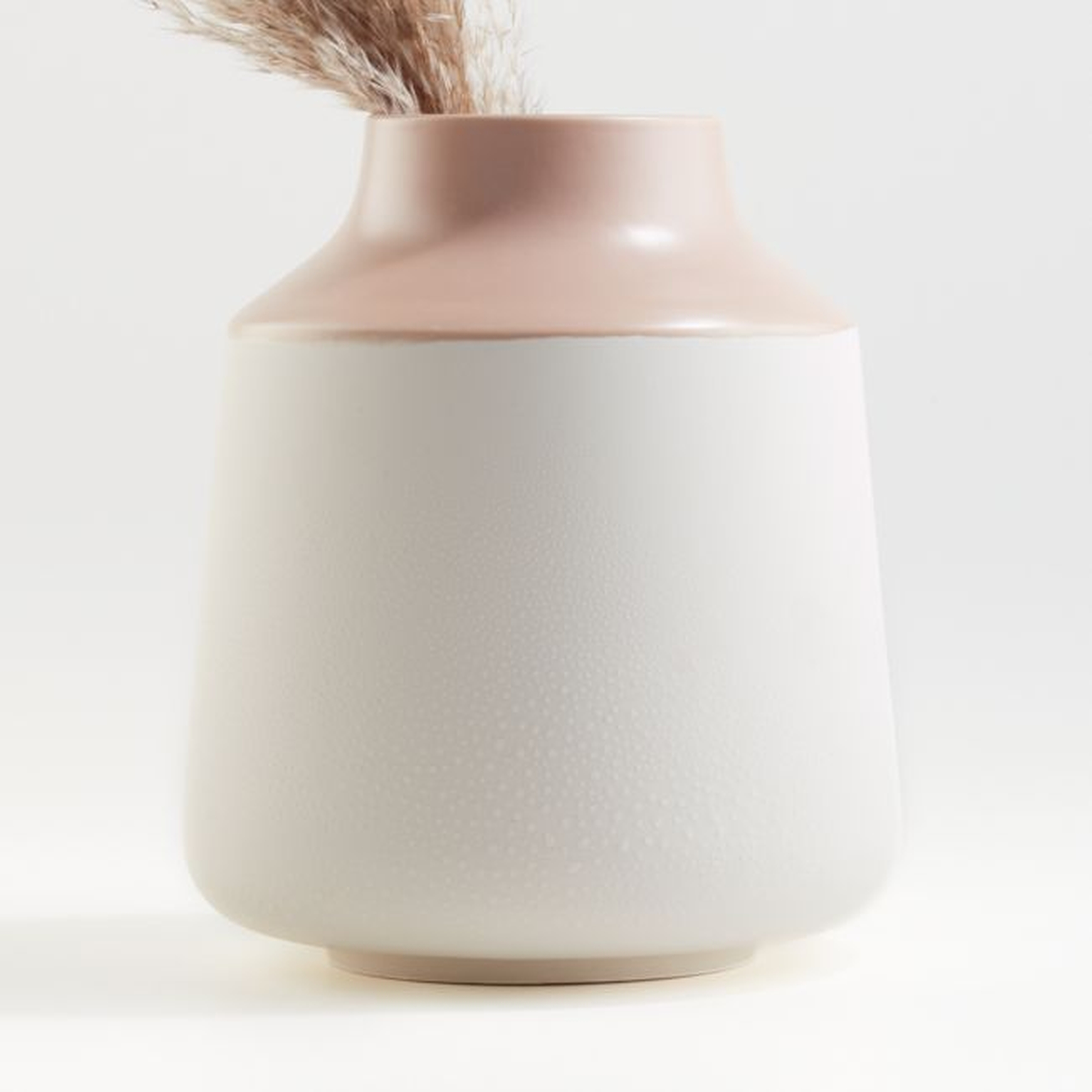Allondra Rose and White Ceramic Vase - Crate and Barrel