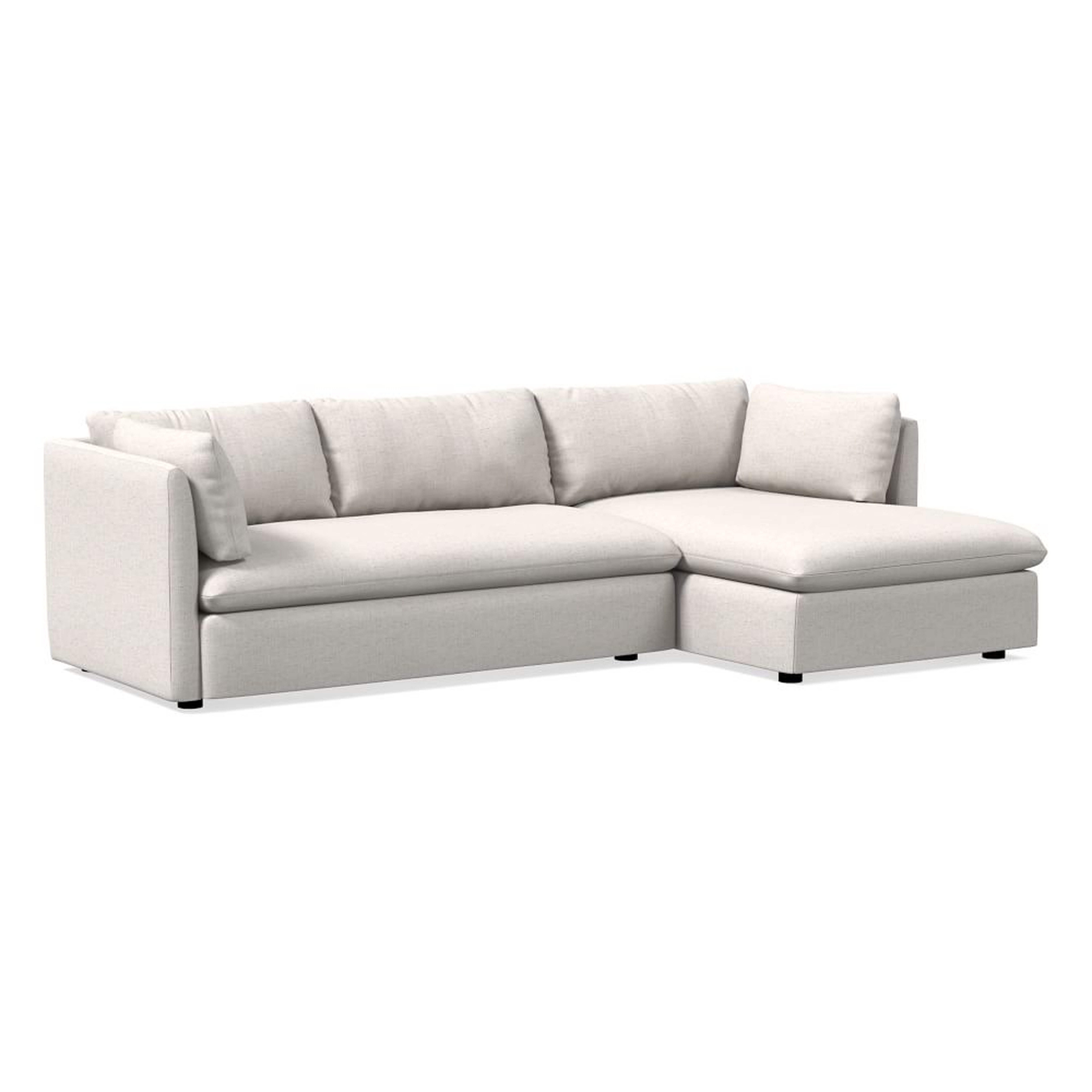 Shelter 105" Right 2-Piece Chaise Sectional, Performance Coastal Linen, White - West Elm