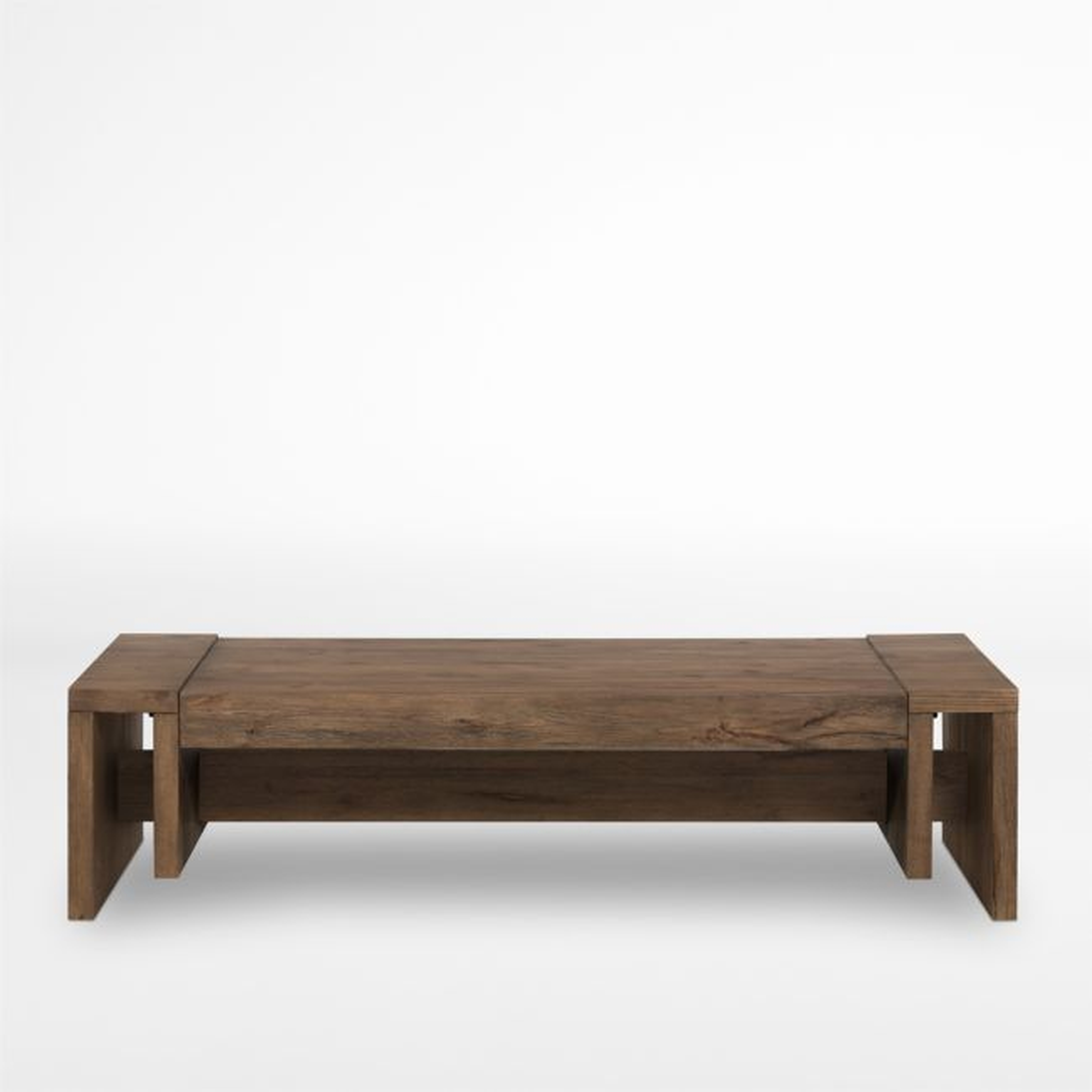 Cleave Brown Oak Wood 60" Rectangular Coffee Table - Crate and Barrel