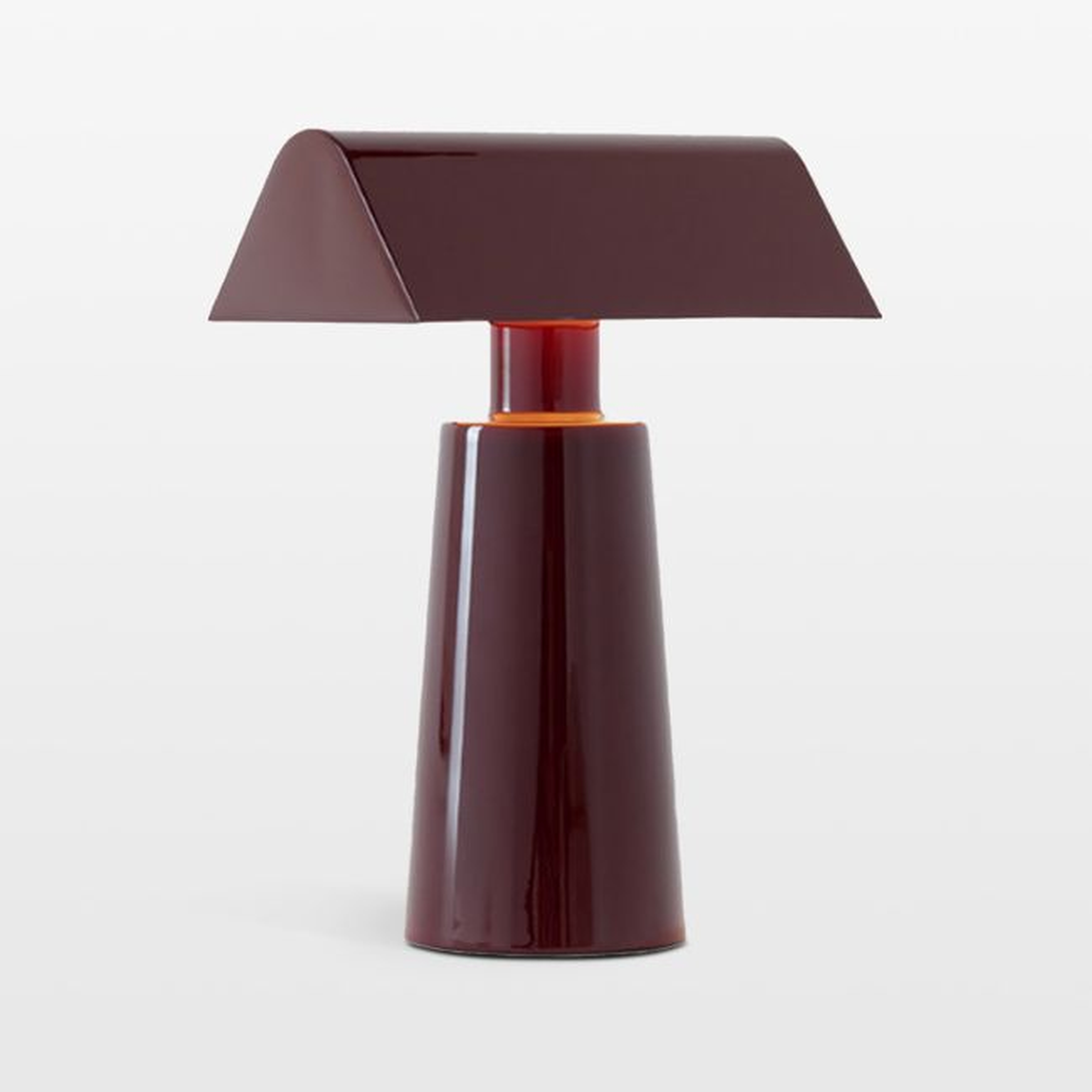 Caret Portable LED Table Lamp Burgundy 11.6" - Crate and Barrel
