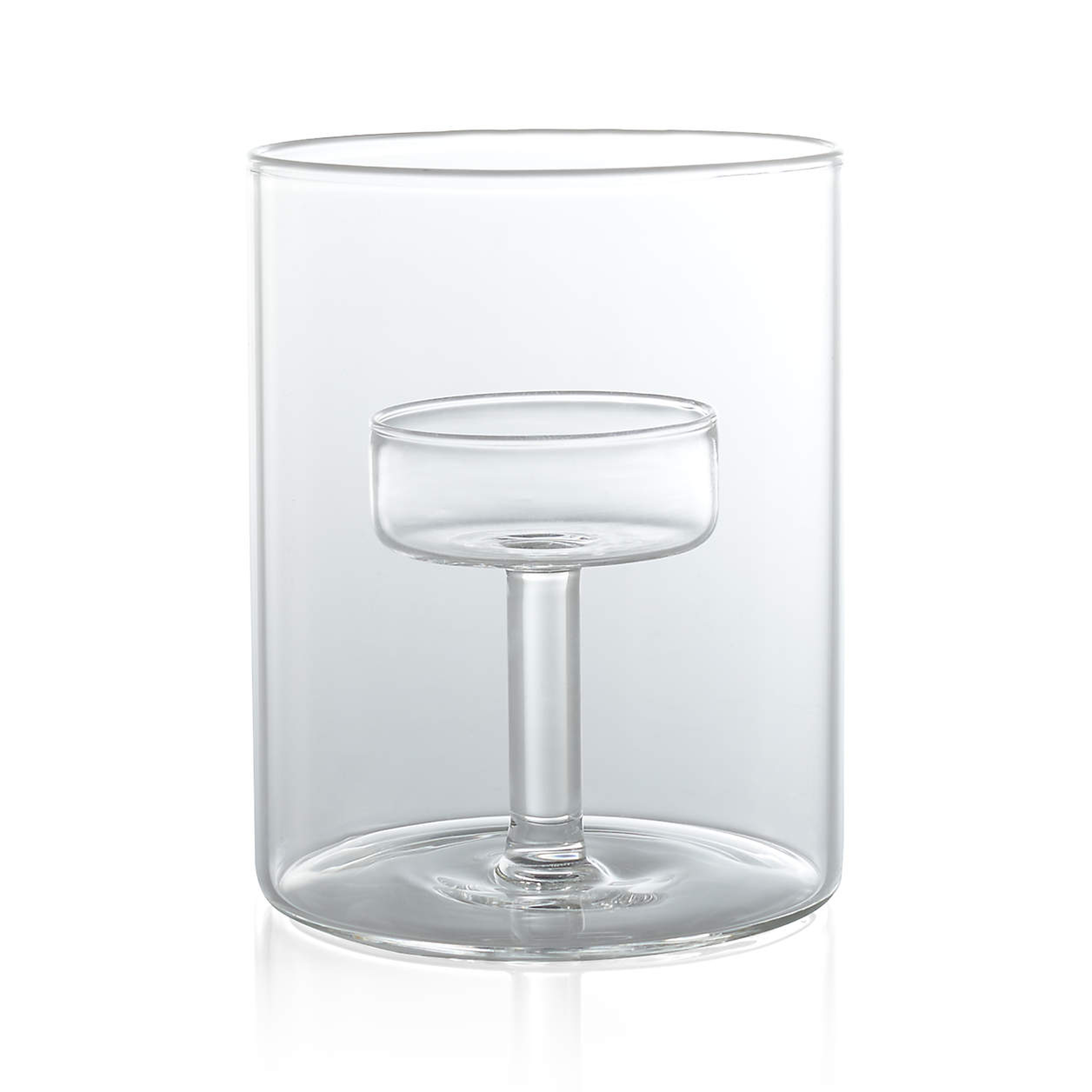 Elsa Small Glass Tealight Candle Holder - Crate and Barrel