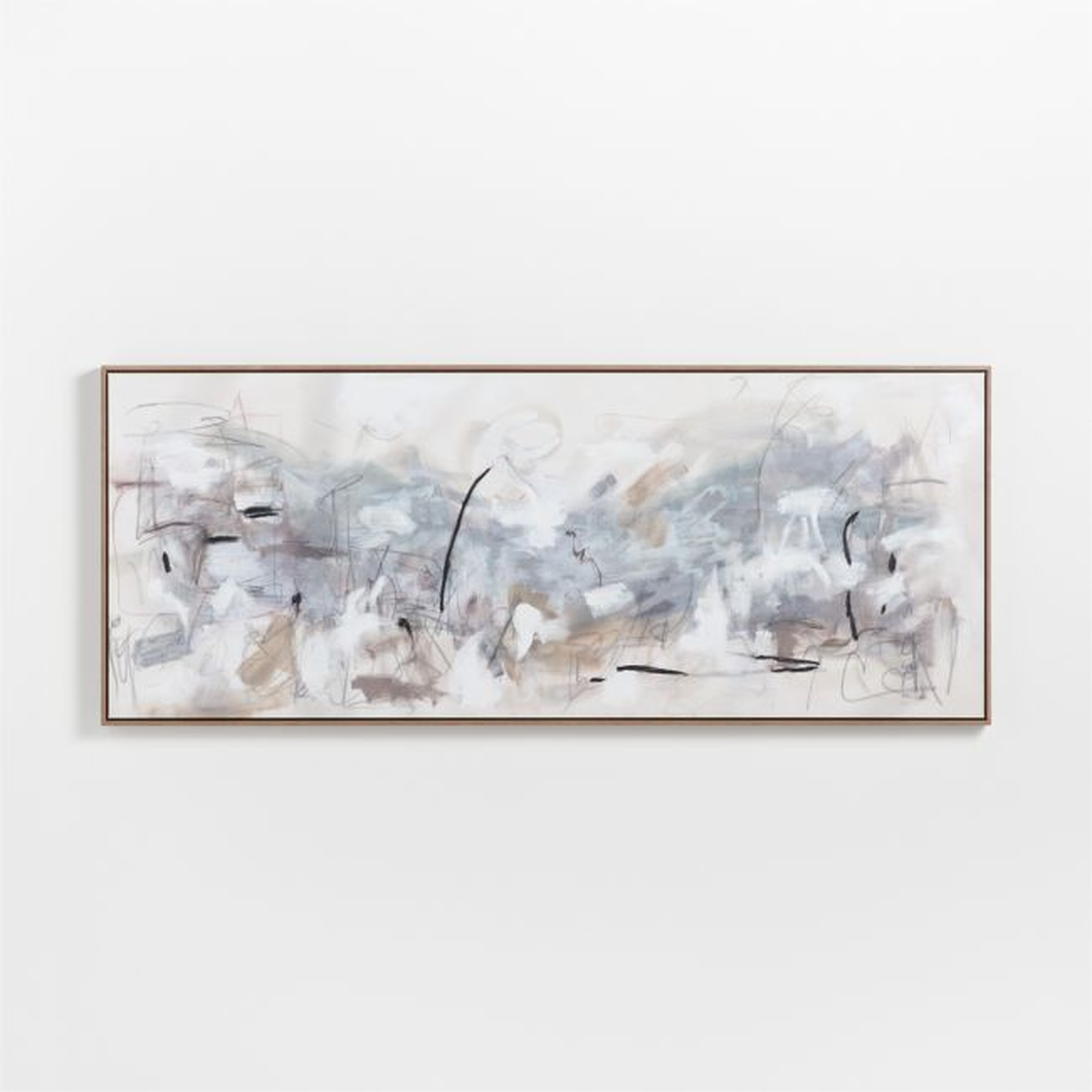 "Path To Light Print" Framed Hand-Painted Wall Art Print 77.25"x31.25" by Huda Hashim - Crate and Barrel