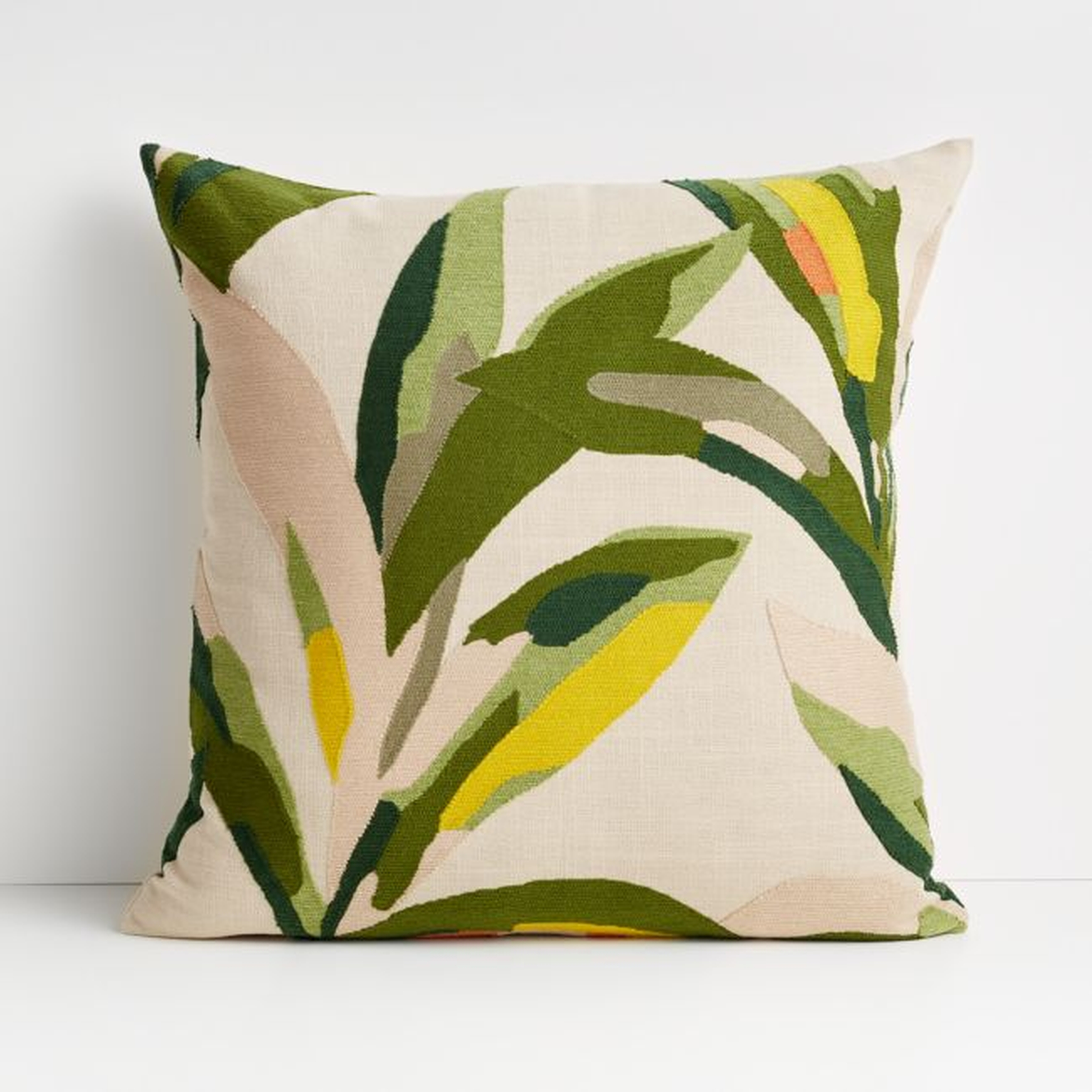 20" Palma Leaf Pillow with Feather-Down Insert - Crate and Barrel