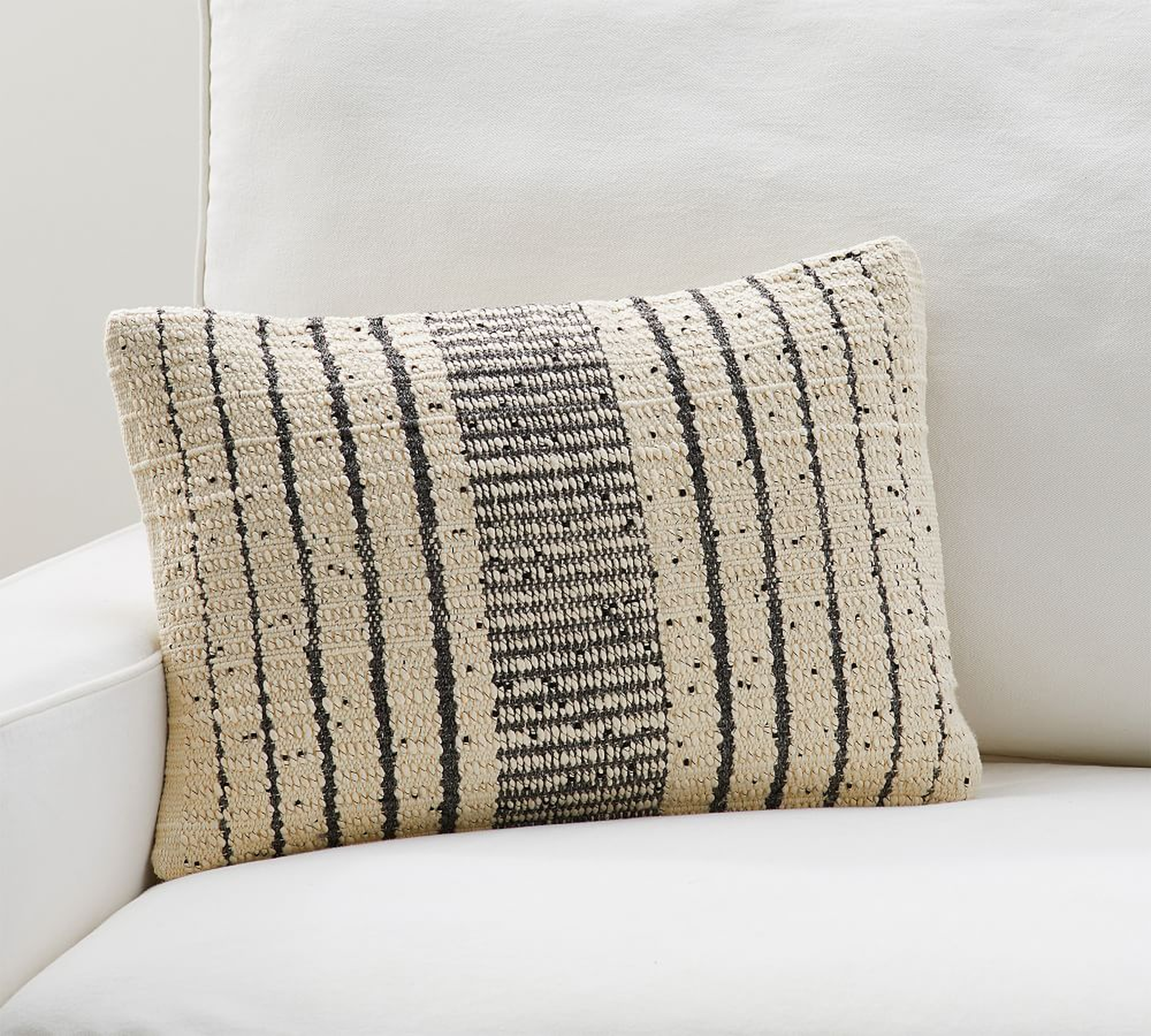 Dismon Textured Lumbar Pillow Cover, 14 x 20", Neutral Multi - Pottery Barn
