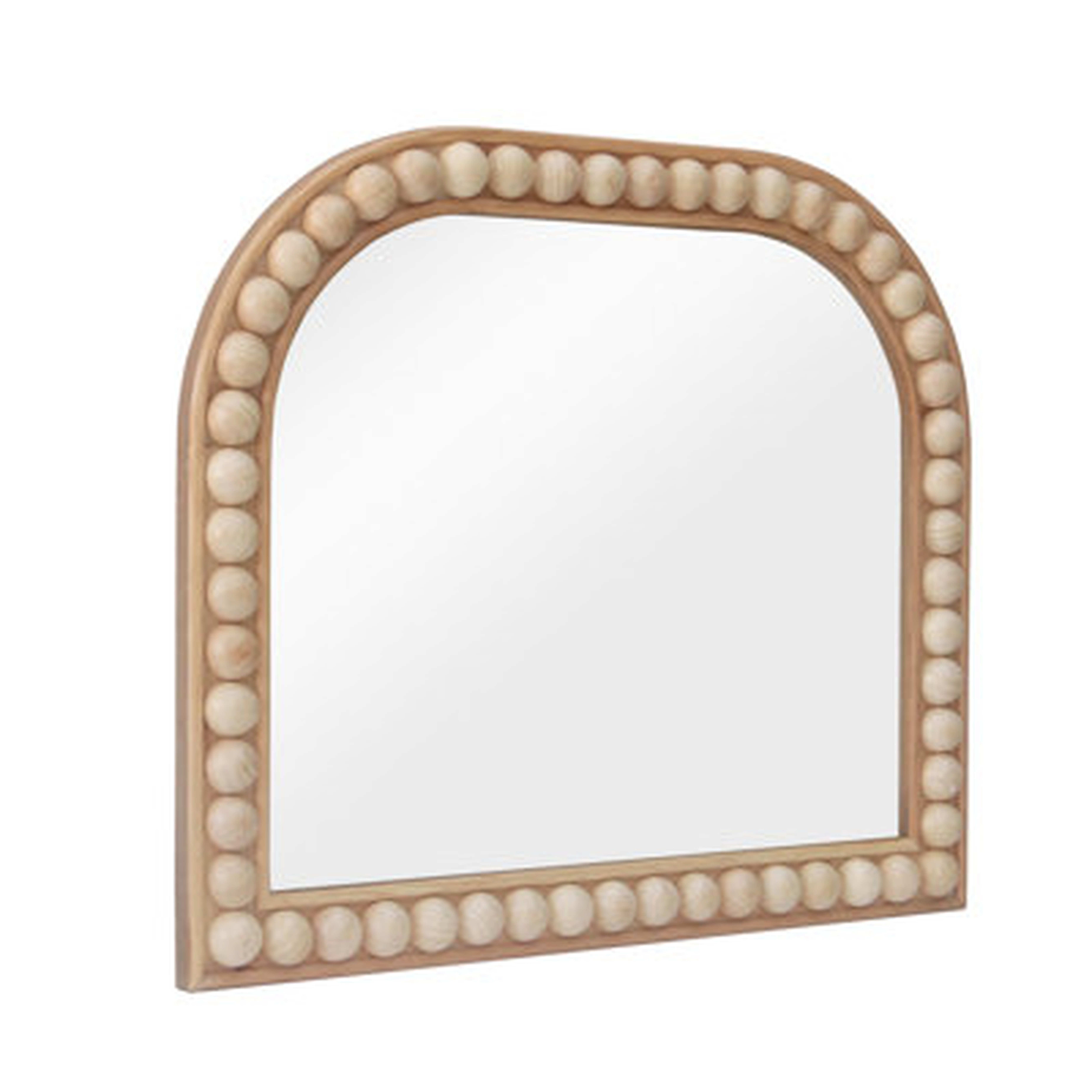 Arched Wood Bead Accent Natural Wood Wall Mirror - Wayfair