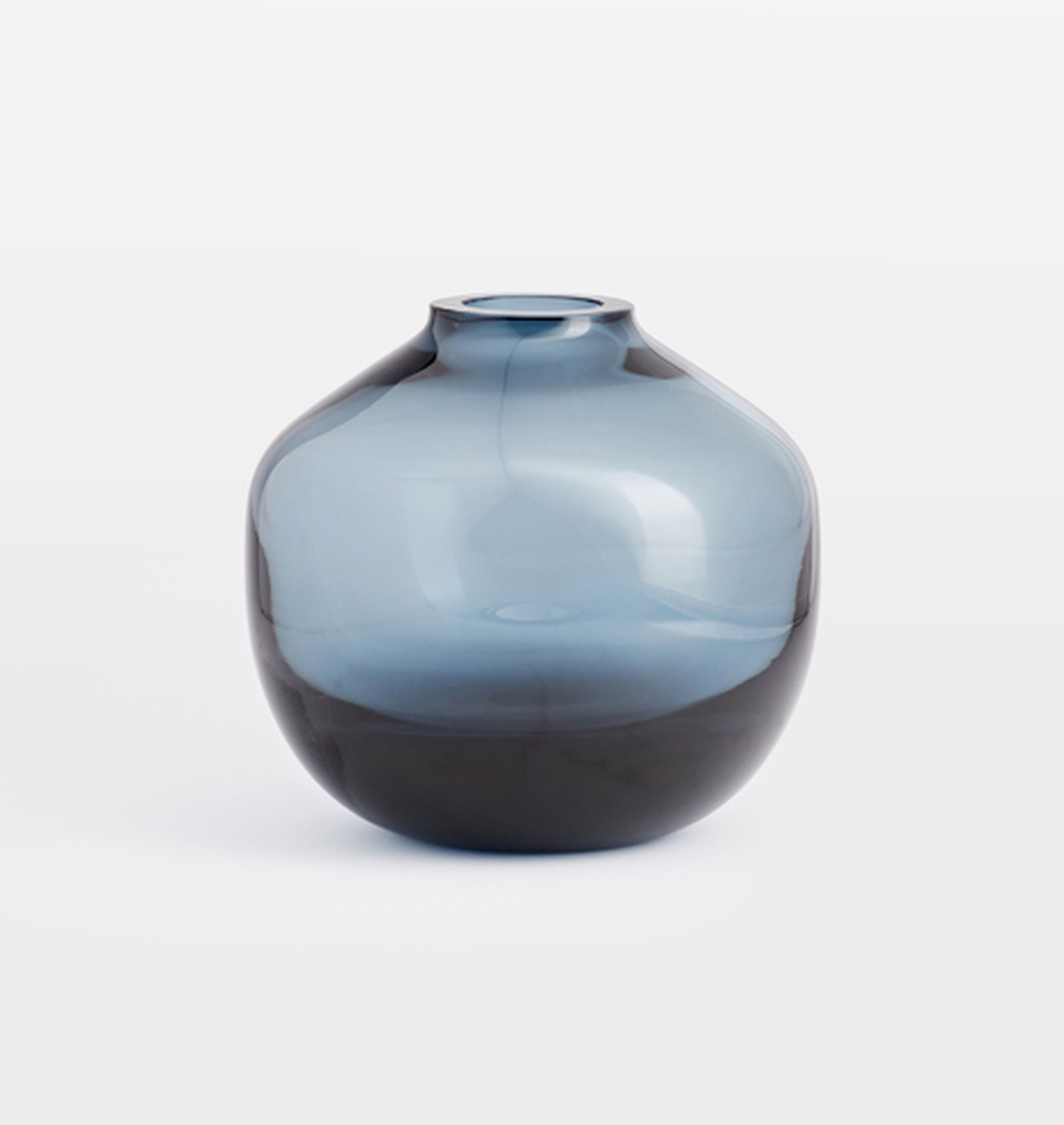 Audrey Low Round Blue Glass Vase - Rejuvenation