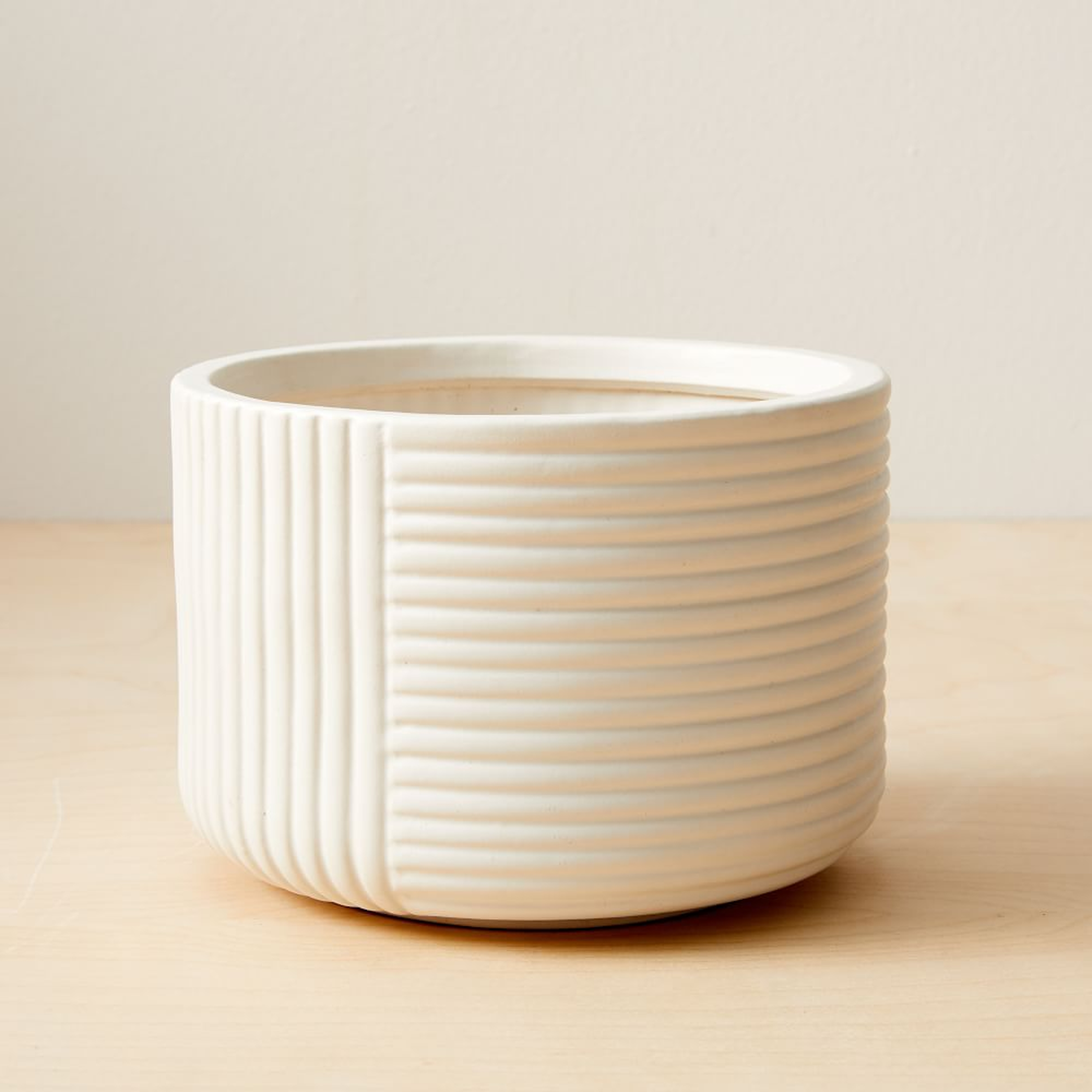 Cecilia Indoor/Outdoor Tabletop Planters, Small, White, Earthenware - West Elm