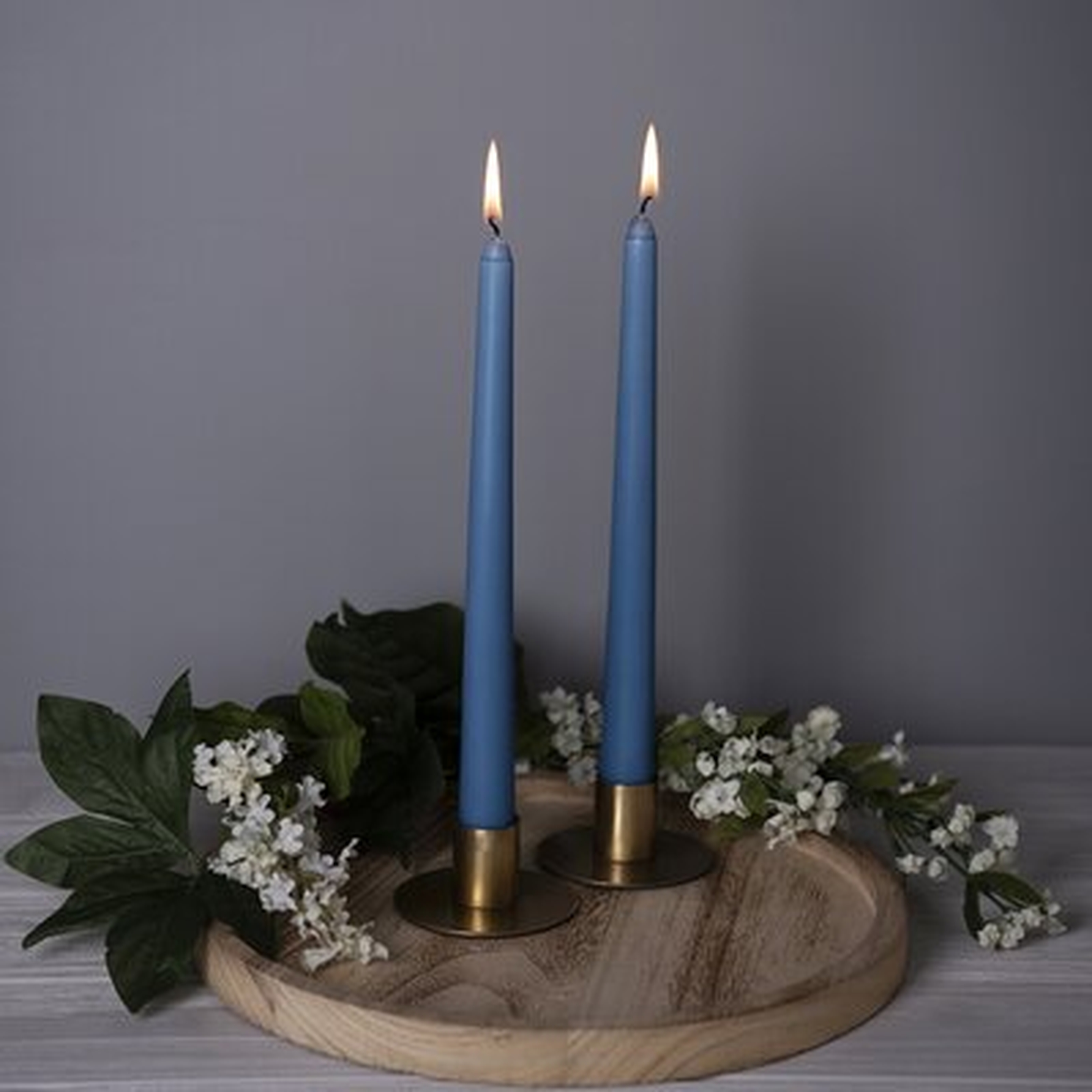 Carolina Candle Unscented Taper Candle, Blue, 10 In, 2 Pk - Wayfair