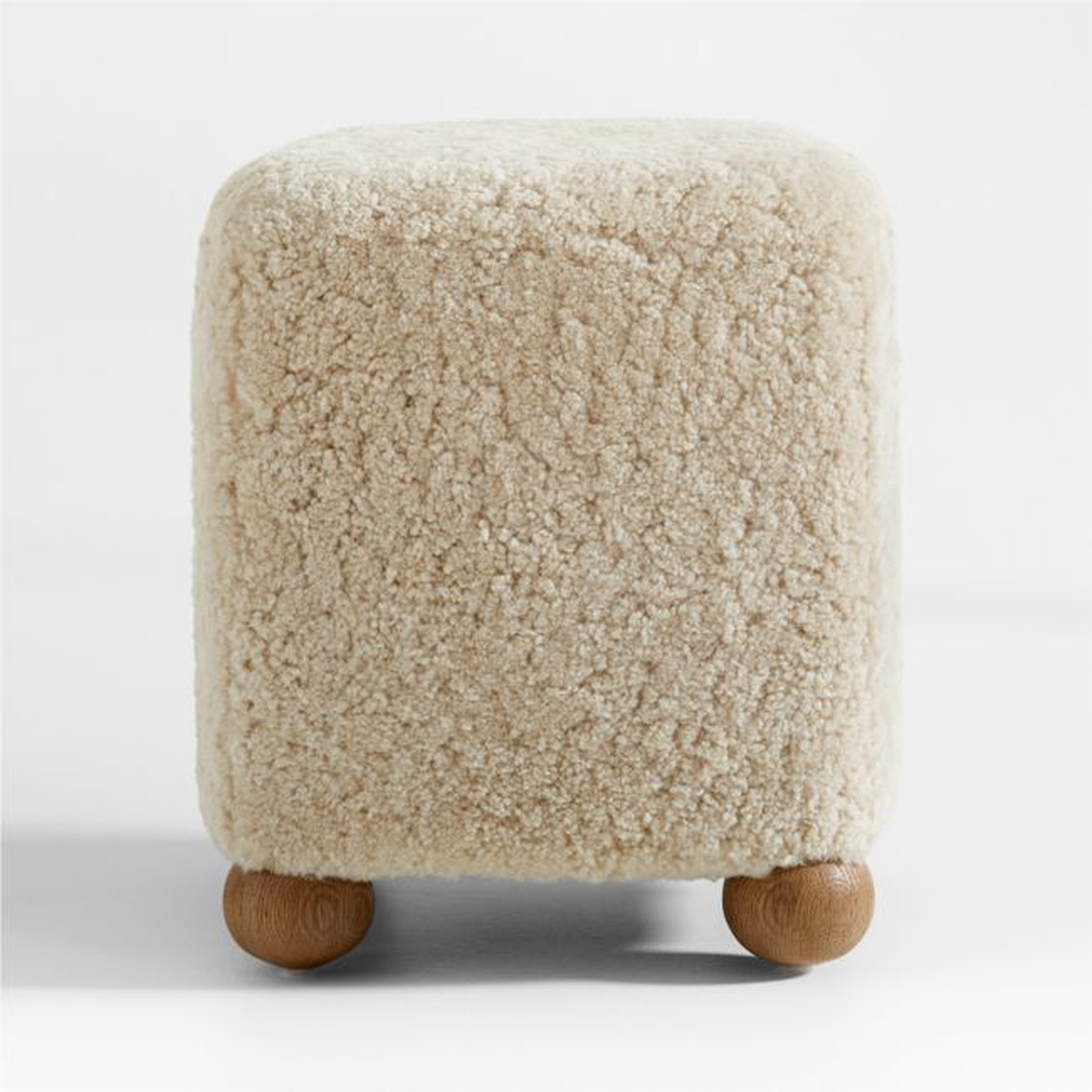 L'Enchere Square Wool Ottoman by Athena Calderone - Crate and Barrel
