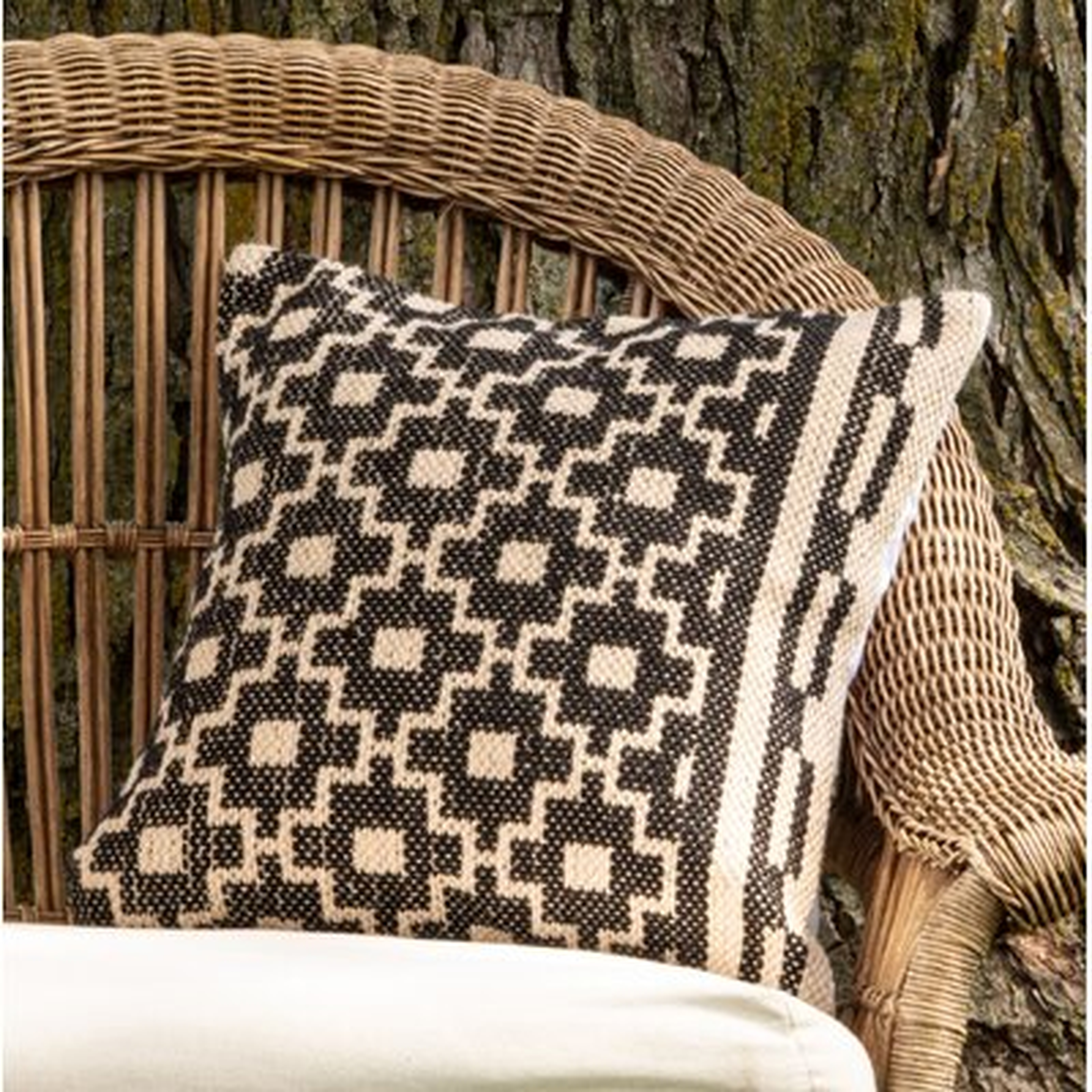 Hand Woven Decorative Outdoor Square Pillow Cover & Insert - Wayfair