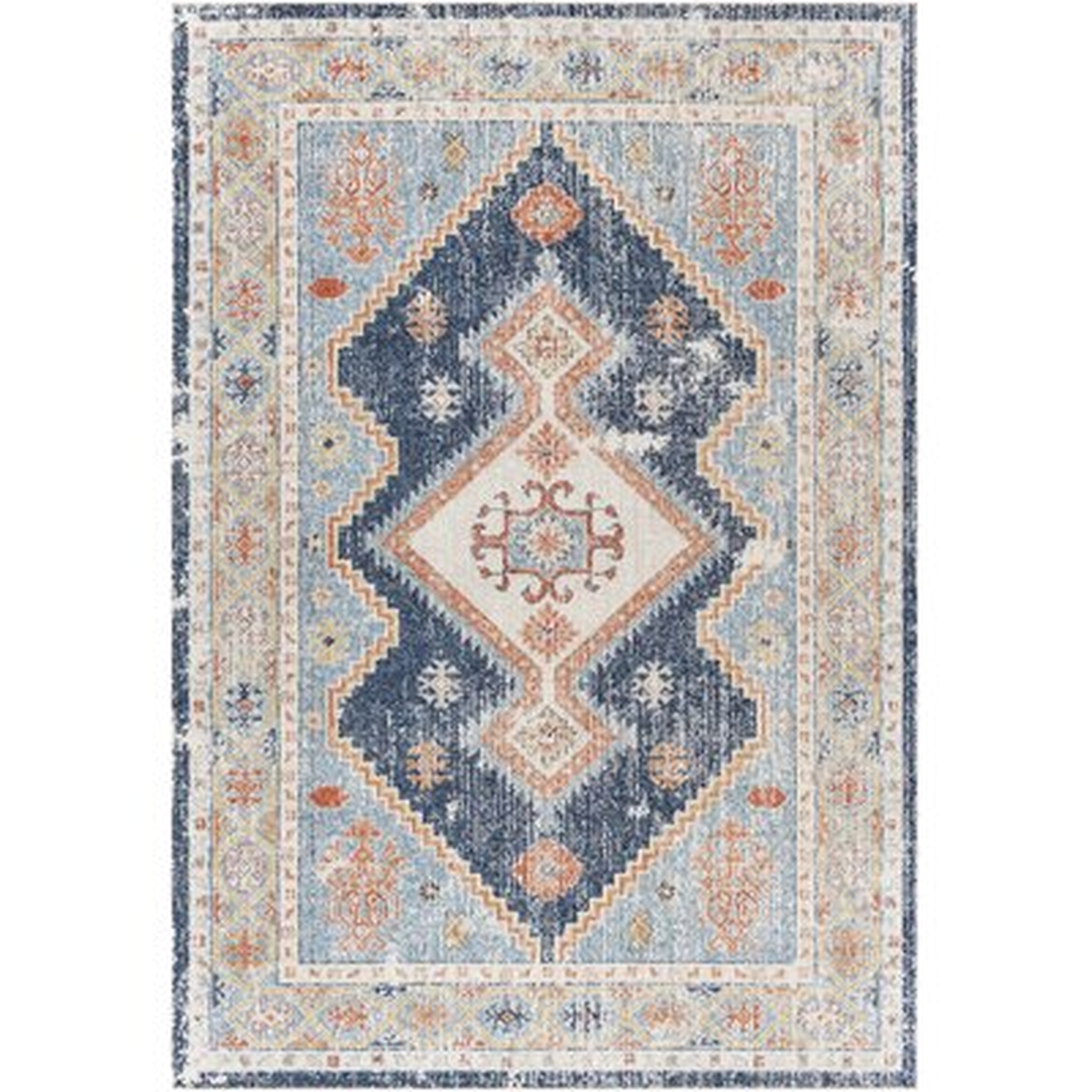 Burgaw Oriental Navy Indoor / Outdoor Use Area Rug 7'10" x 10' - Wayfair