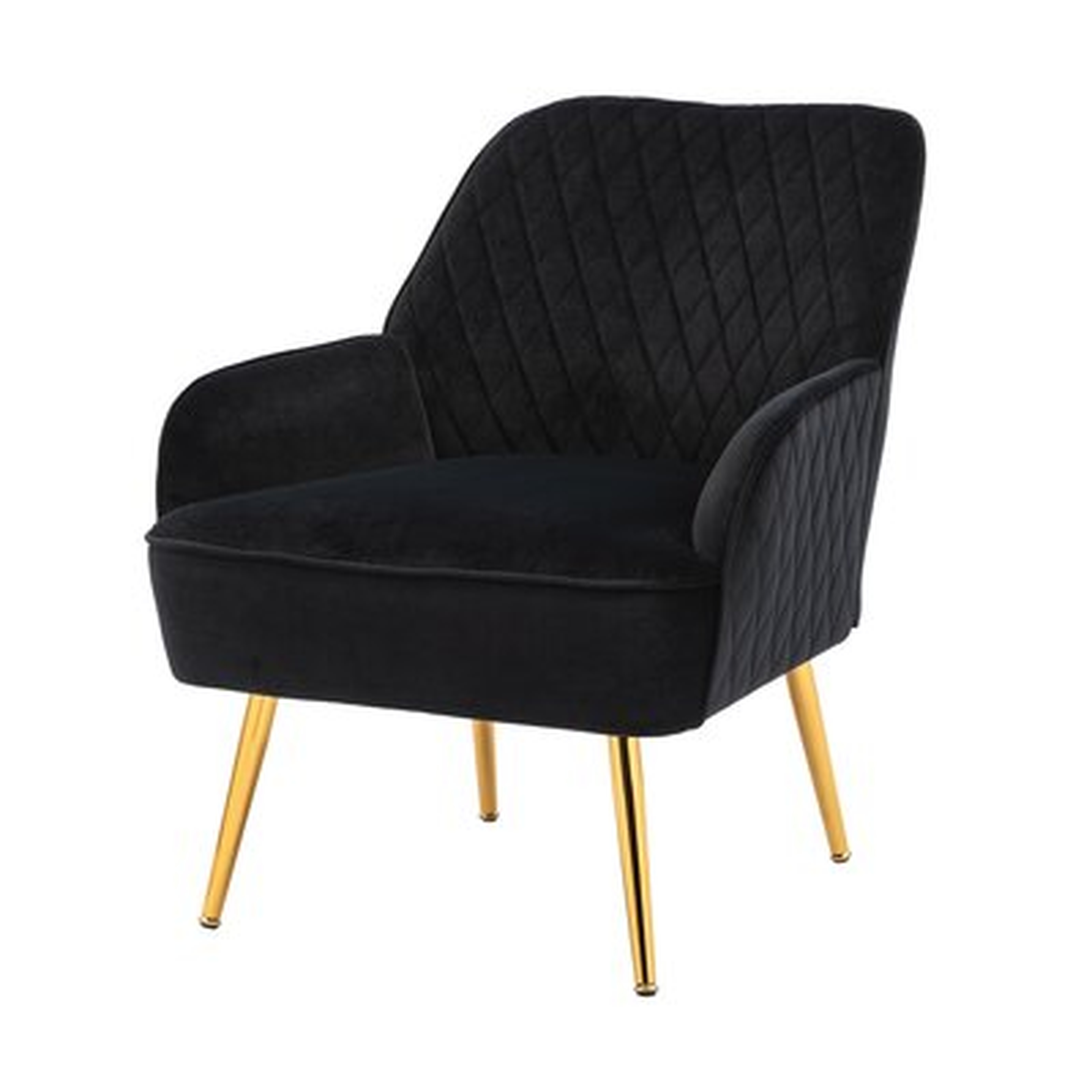 Modern Soft Velvet Material Green Ergonomics Accent Chair Living Room Chair With Gold Legs Adjustable Legs - Wayfair