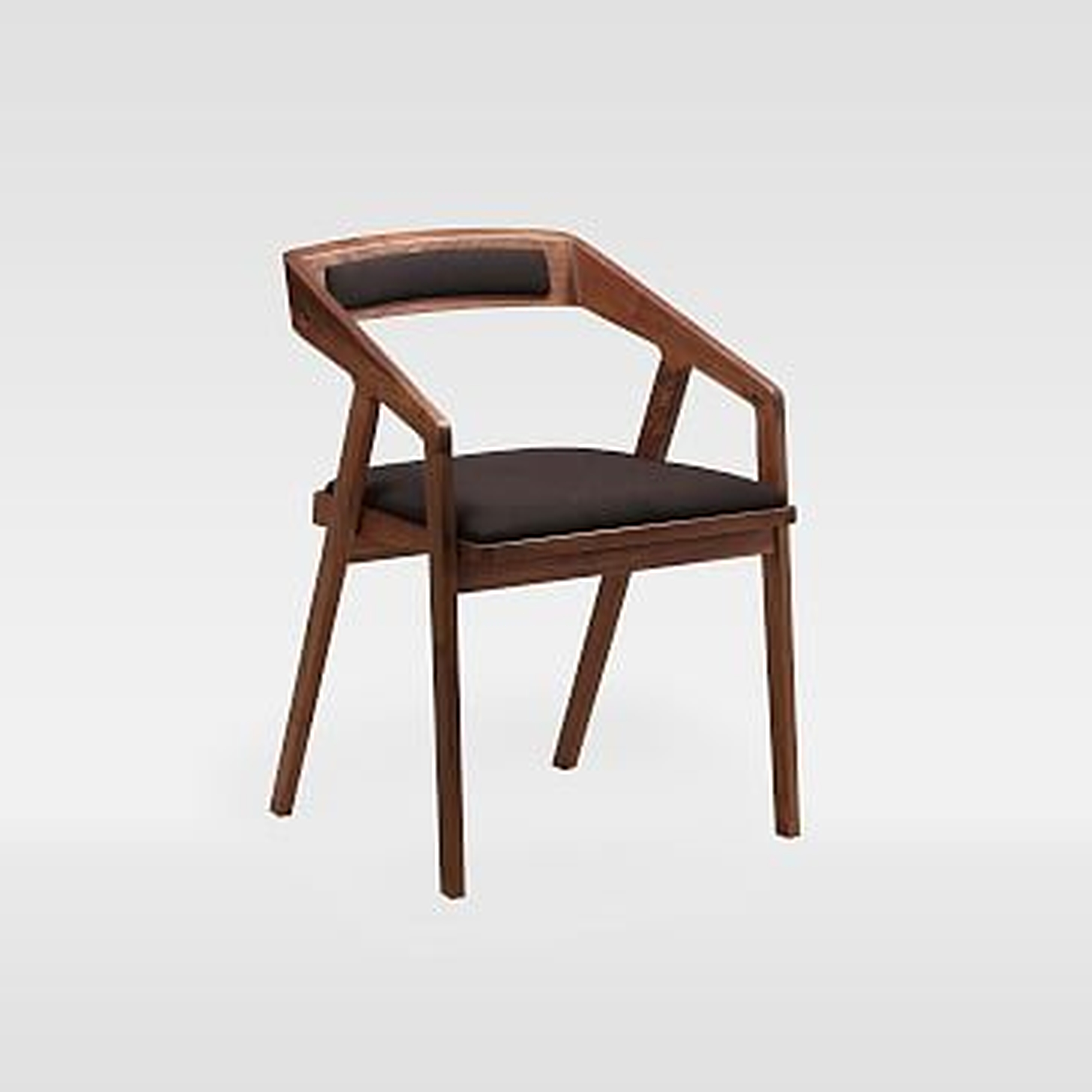 Angled Frame Dining Arm Chair, Walnut, Black - West Elm