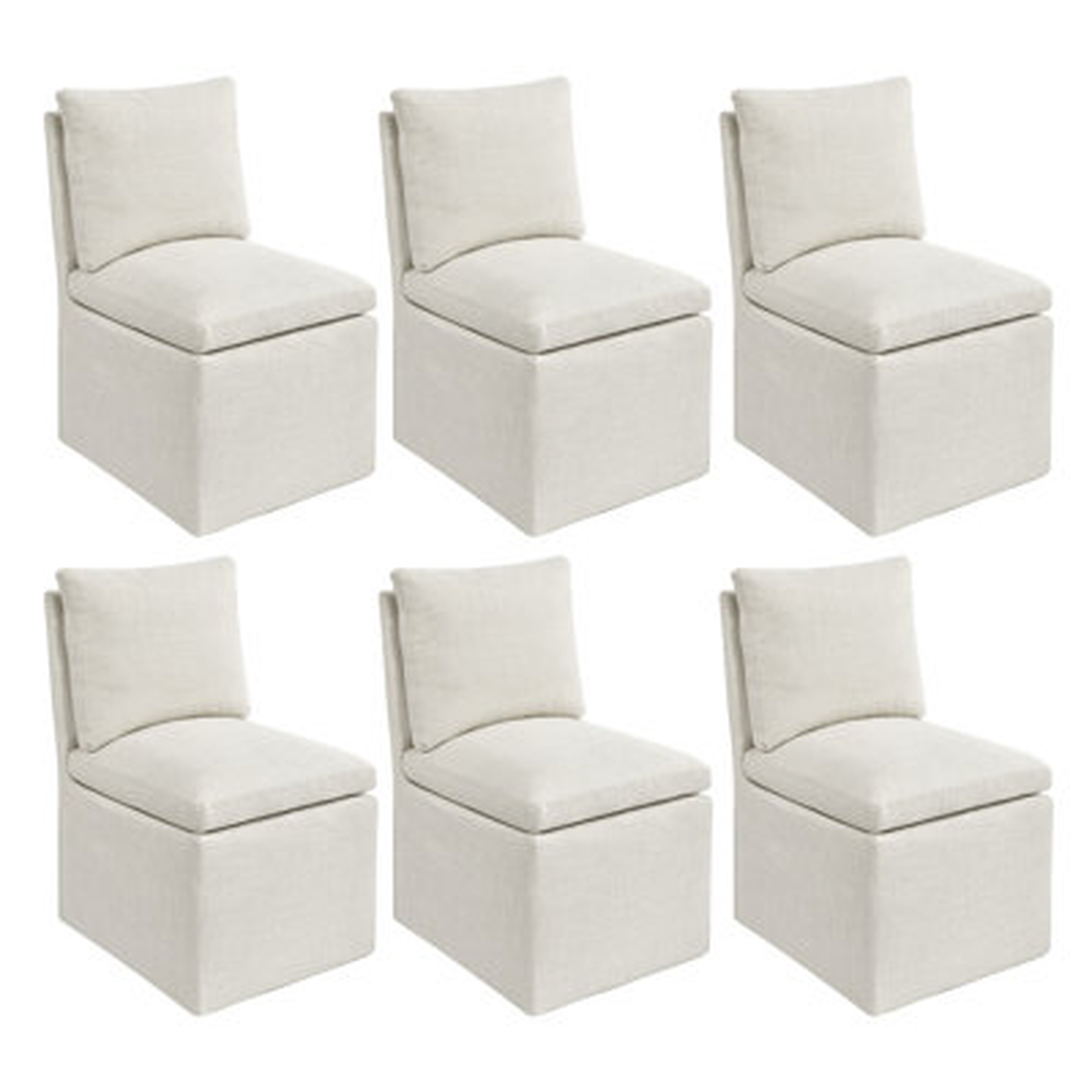 19" Wide Modern Minimalist Linen Down Fill Dining Side Chair - Wayfair
