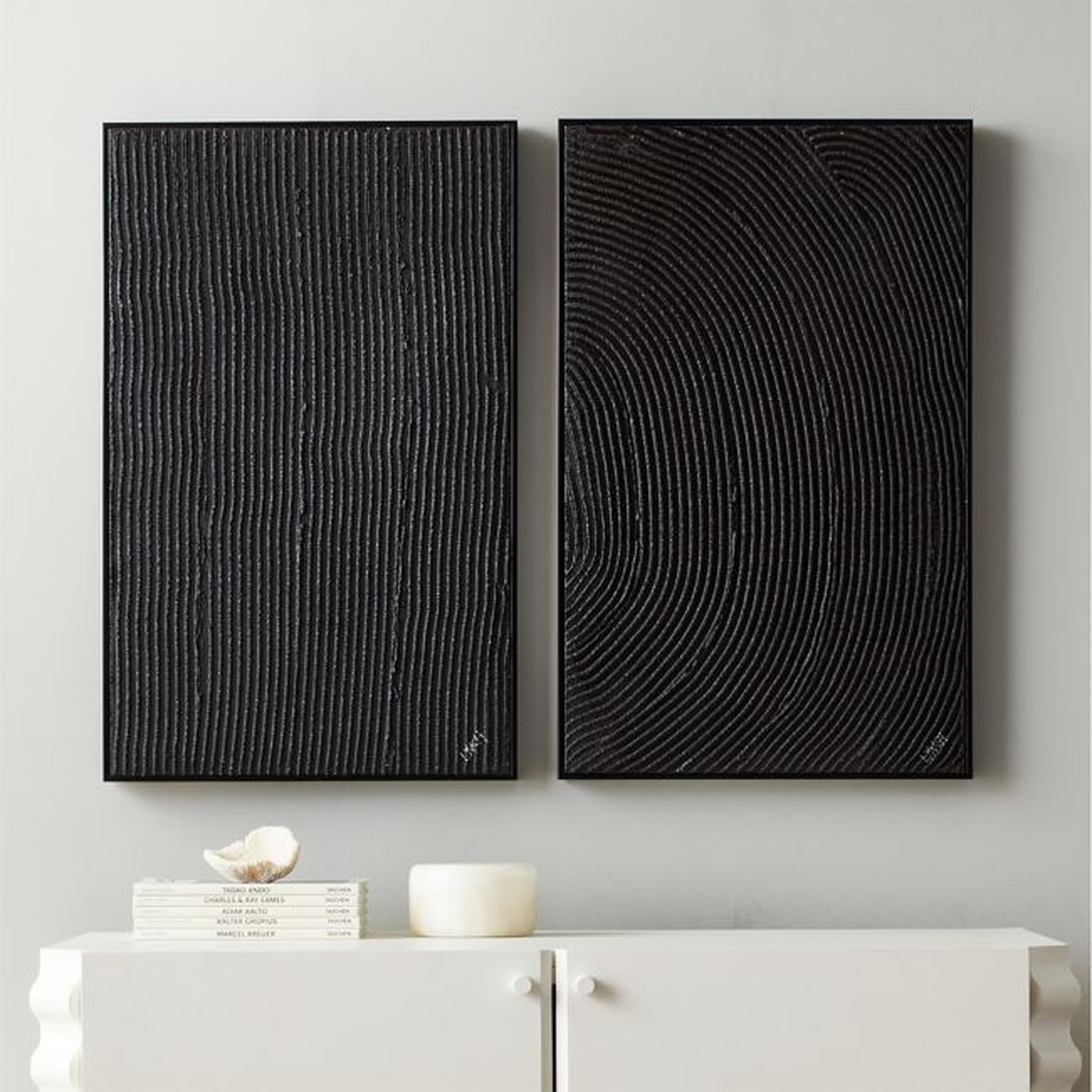 Ripple Painting, 20" x 32", Set of 2 - CB2