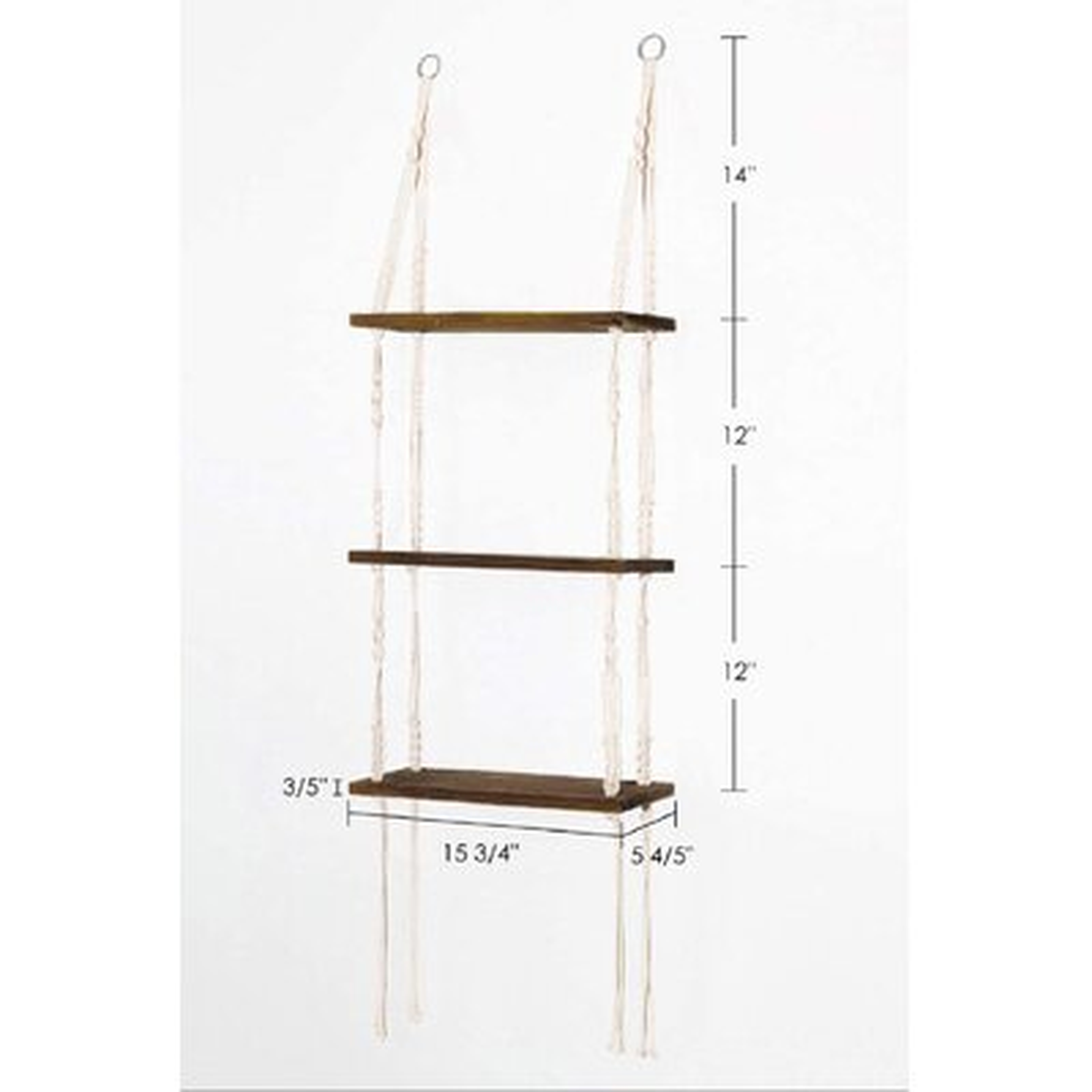 Macrame Shelf Hanging Shelves, Wood Wall Shelf With Woven Rope, Rustic Floating Shelves Storage Organizer, Shelf Boho Decor For Living Room, Bathroom, Bedroom - Wayfair