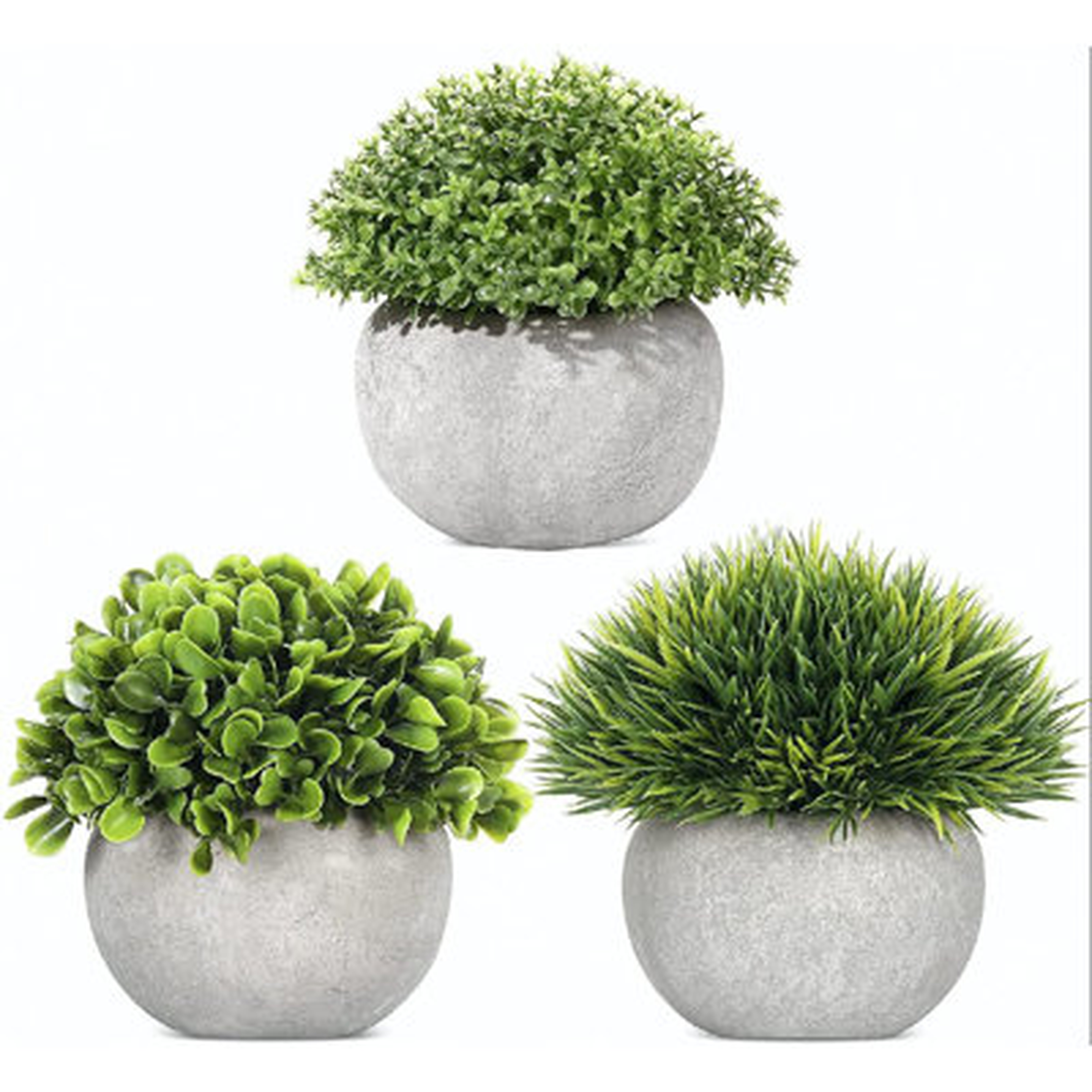 Mini Artificial Plants Potted Faux Topiary Shrubs Greenery Grass Decor Small Fake Plants With Creamic Pots For Bathroom Home Office Desk Room House Decorations Living Room - Wayfair