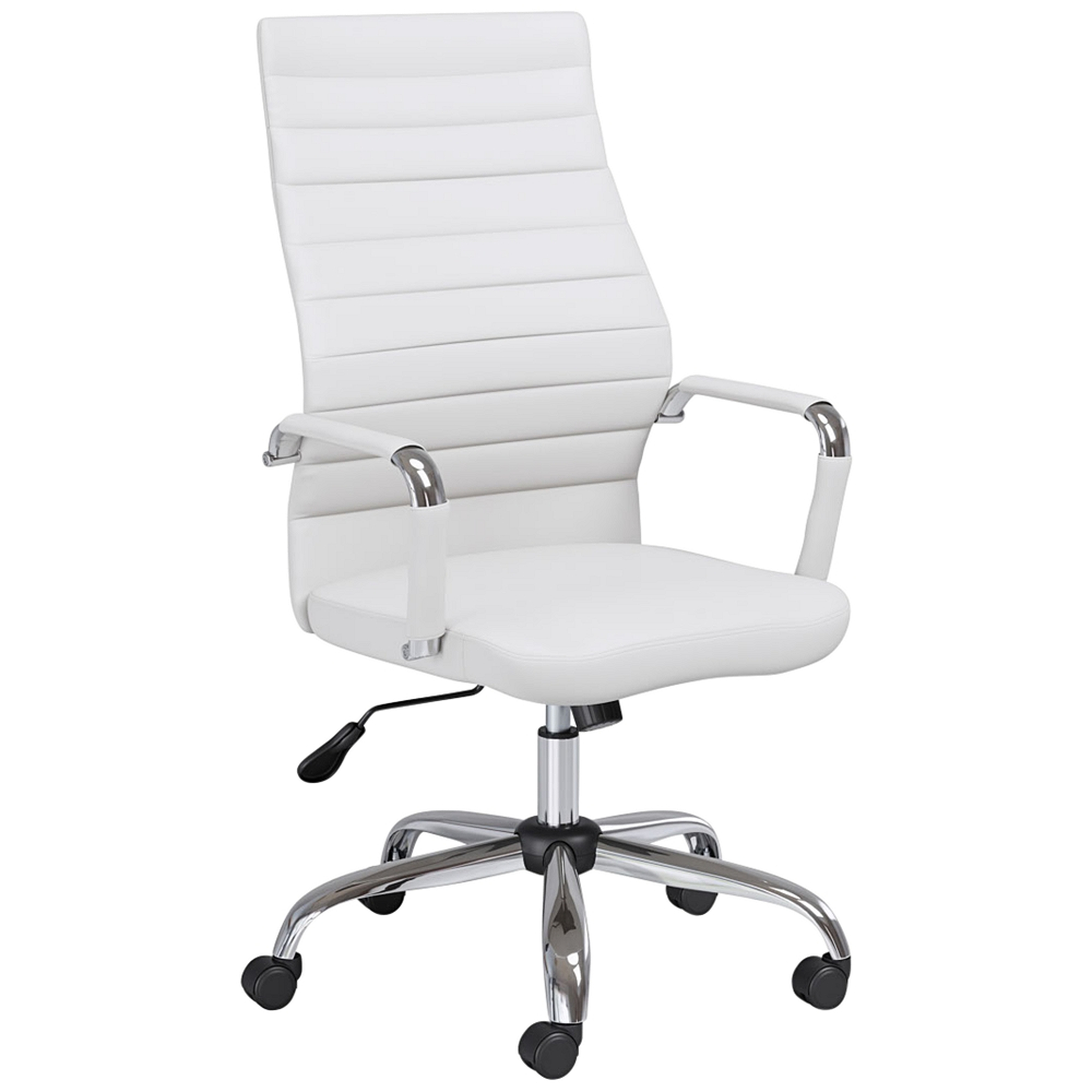 Primero White Faux Leather Adjustable Office Chair - Lamps Plus