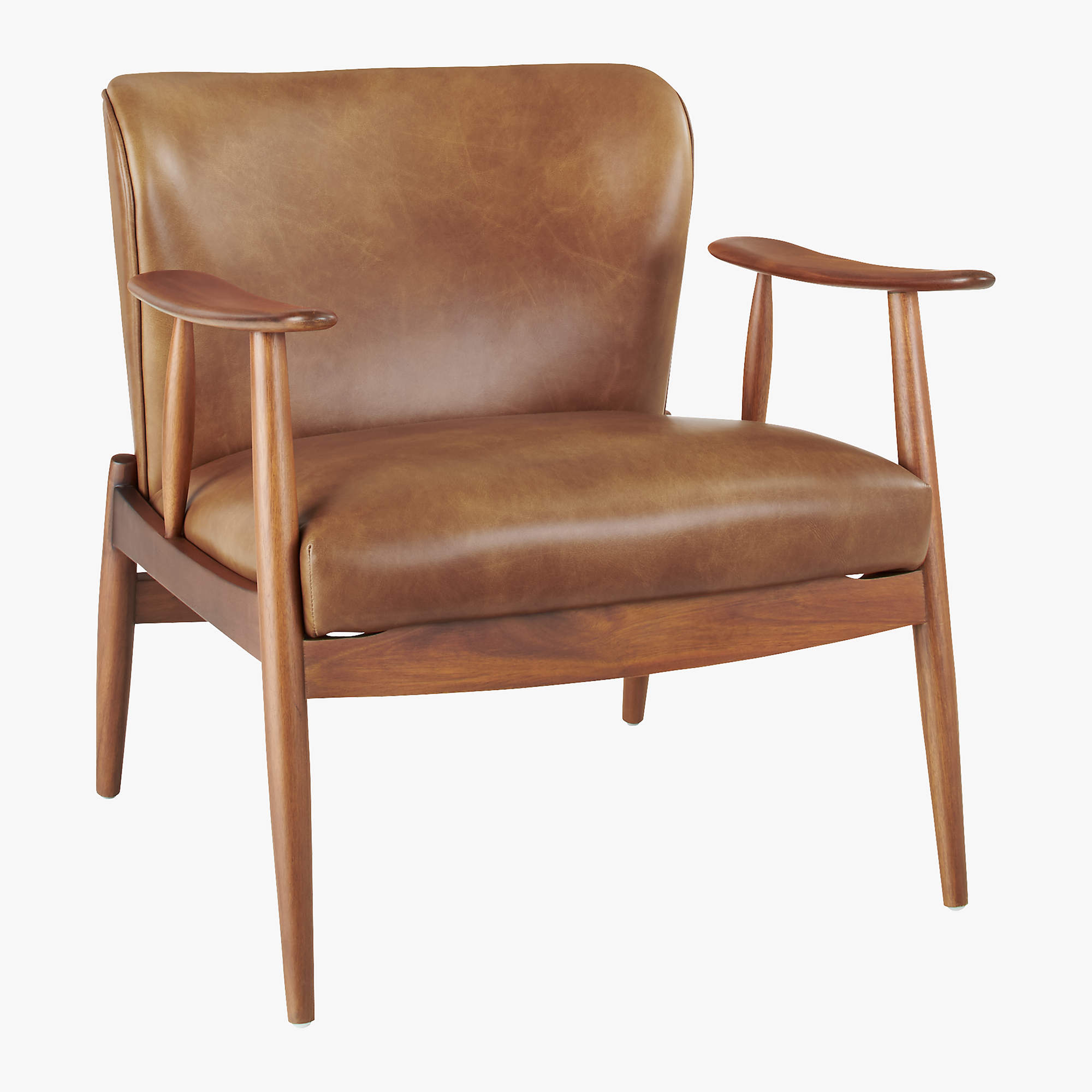 Troubadour Wood Frame Chair, Saddle Leather - CB2