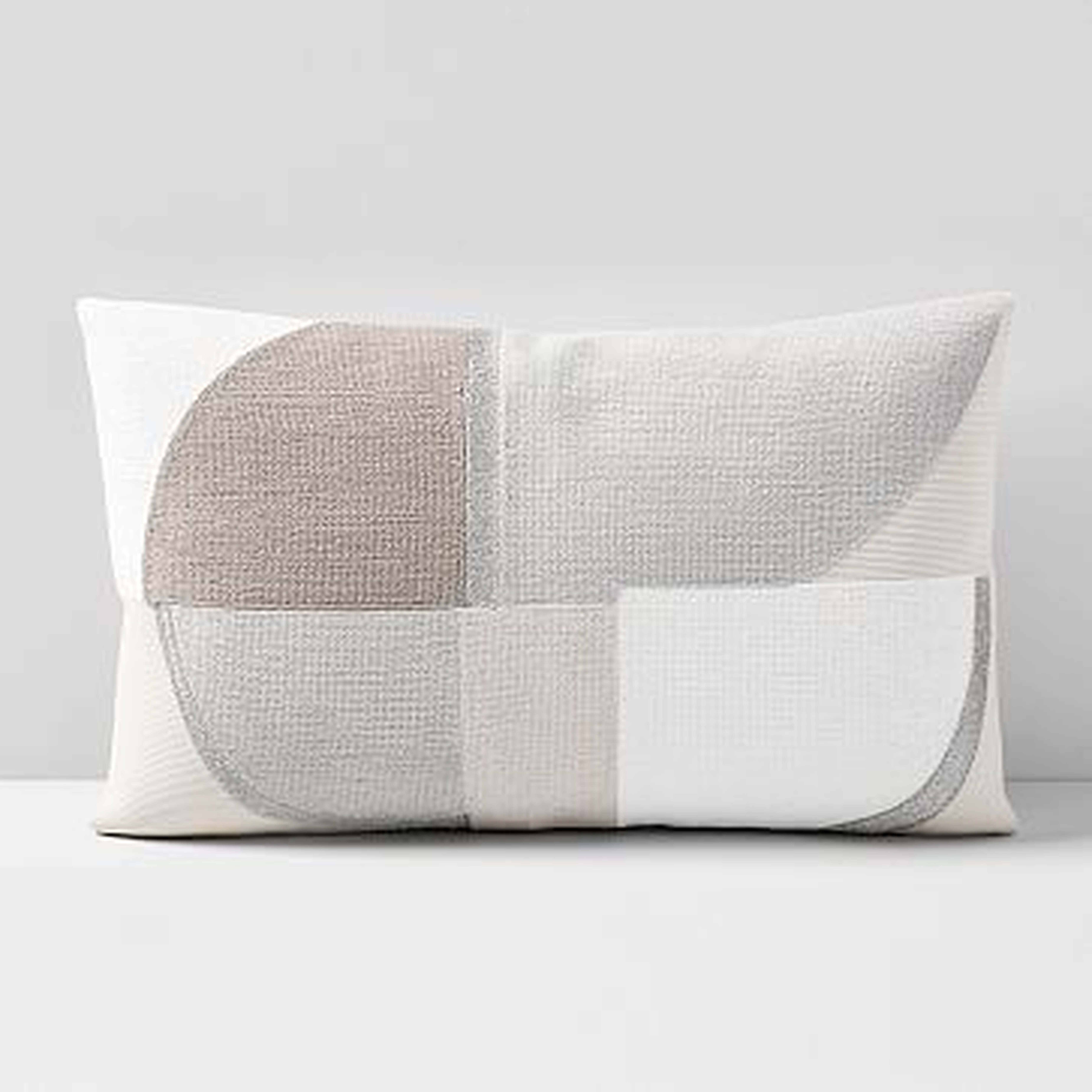 Corded Quadrant Pillow Cover, 12"x21", Frost Gray - West Elm