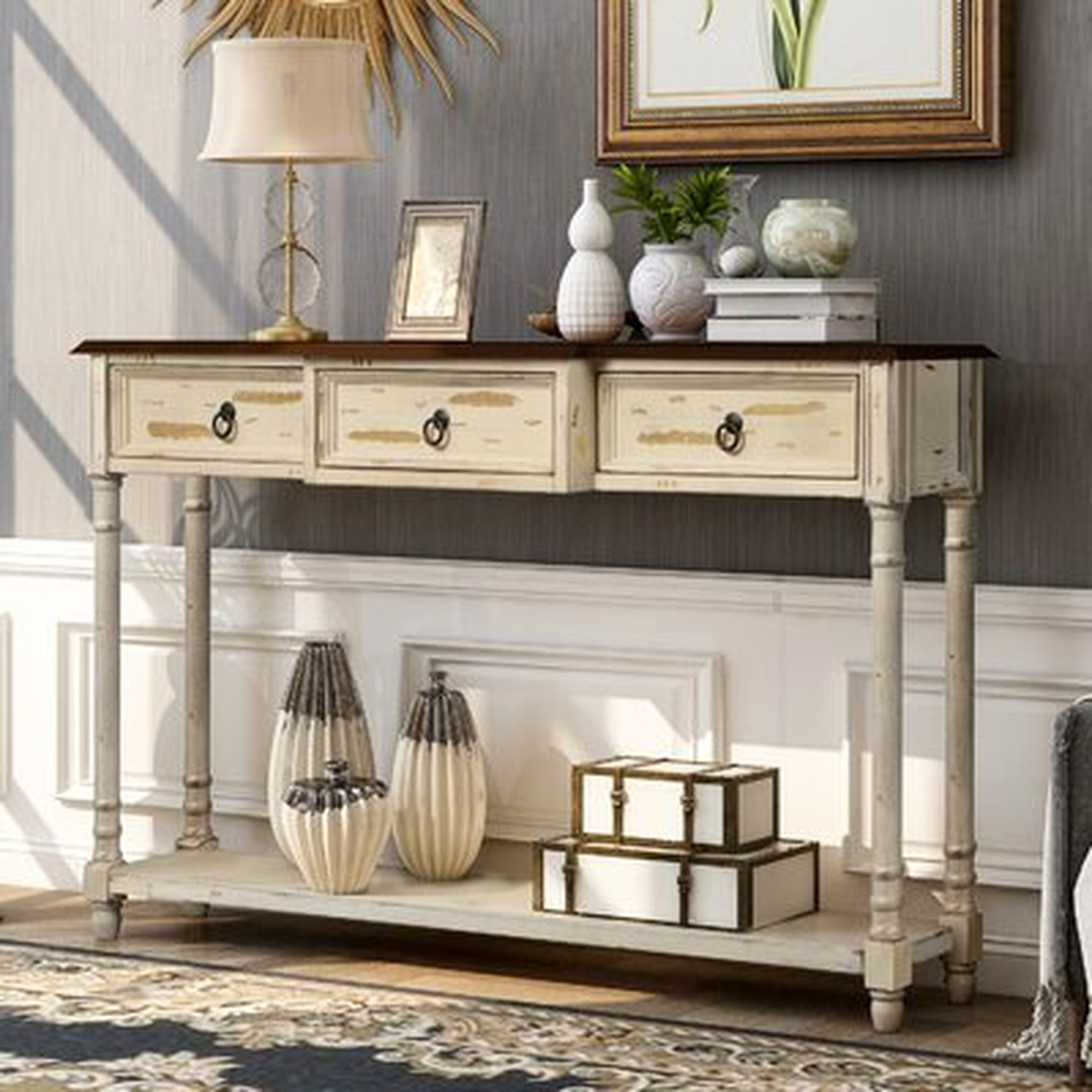 Console Table Sofa Table With Drawers Luxurious And Exquisite Design For Entryway With Projecting Drawers And Long Shelf (espresso) - Wayfair