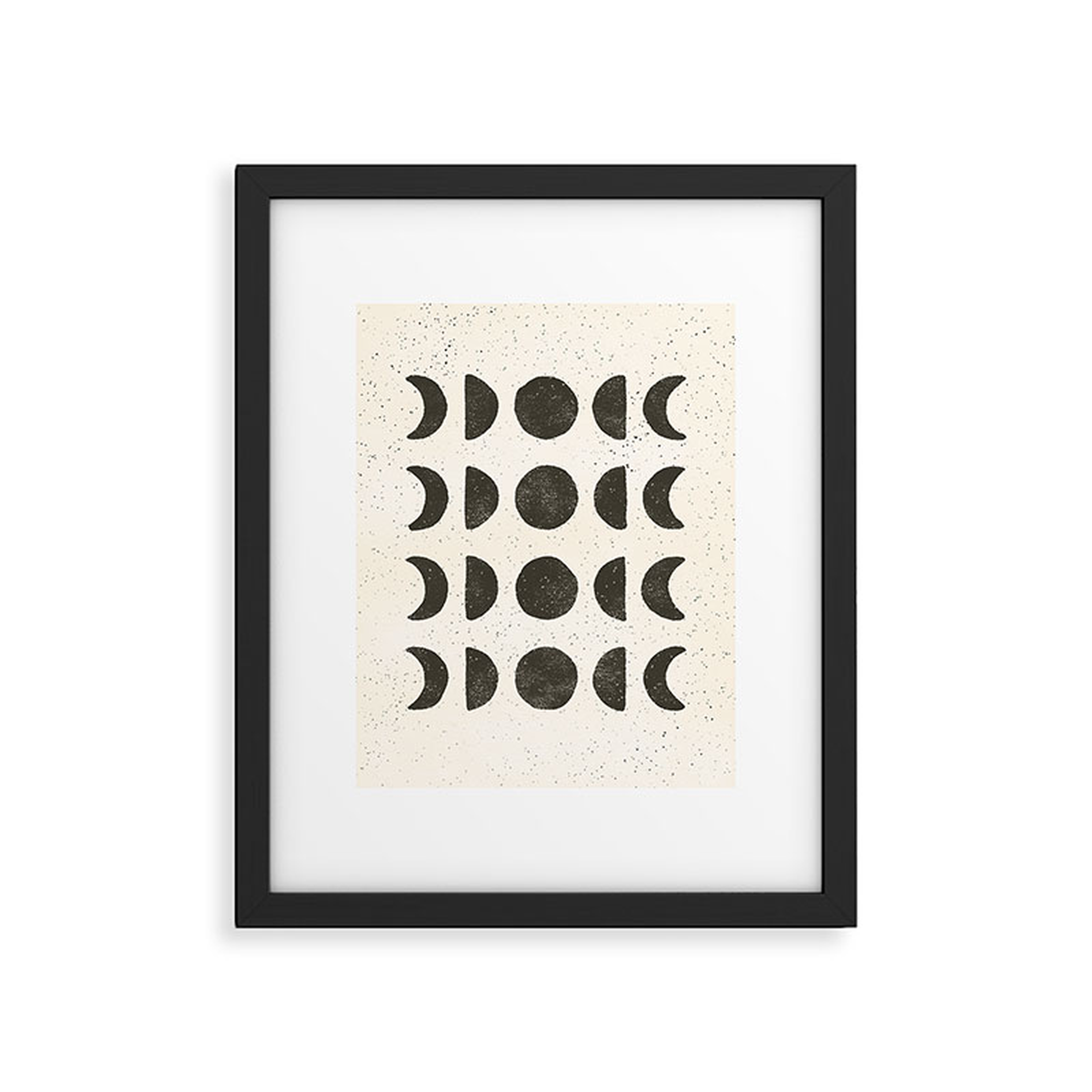 Moon Phases, Black, Cream by Pauline Stanley - Modern Framed Art Print, Black, 16" x 20" - Haldin