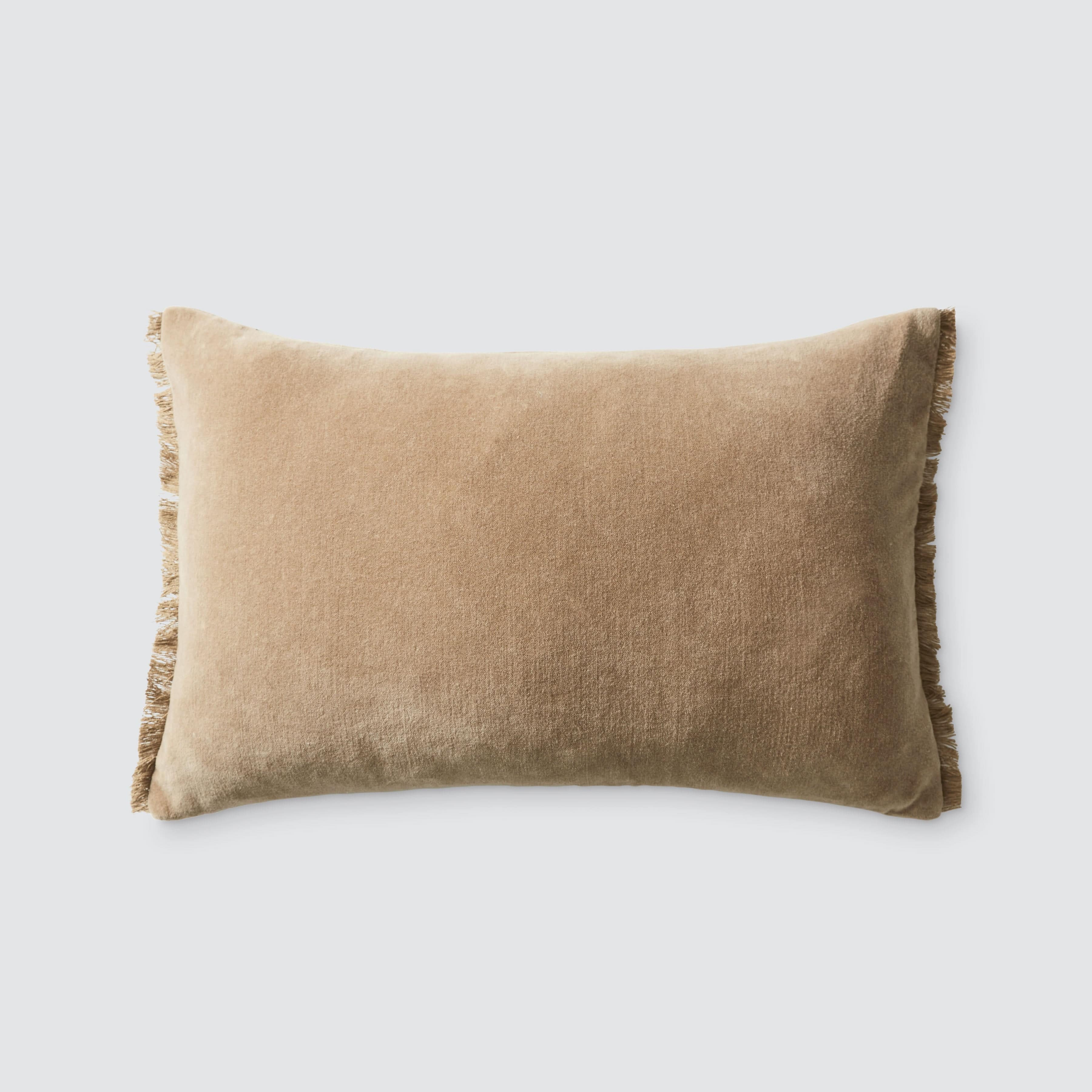 The Citizenry Naveta Velvet | Small Lumbar Pillow | 12" x 20" | Camel - The Citizenry