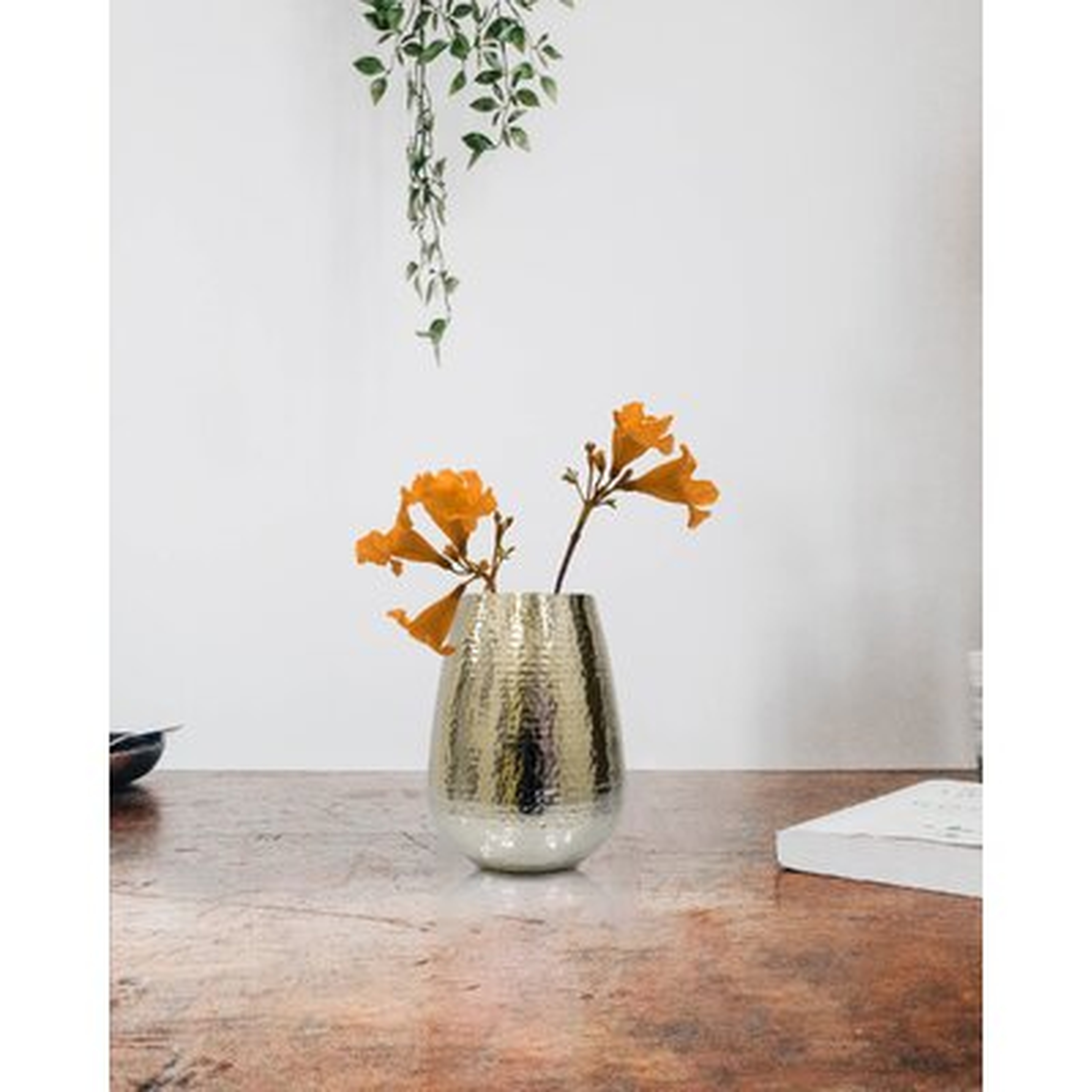 Perina Gold 7.5'' Indoor / Outdoor Metal Table Vase - Wayfair