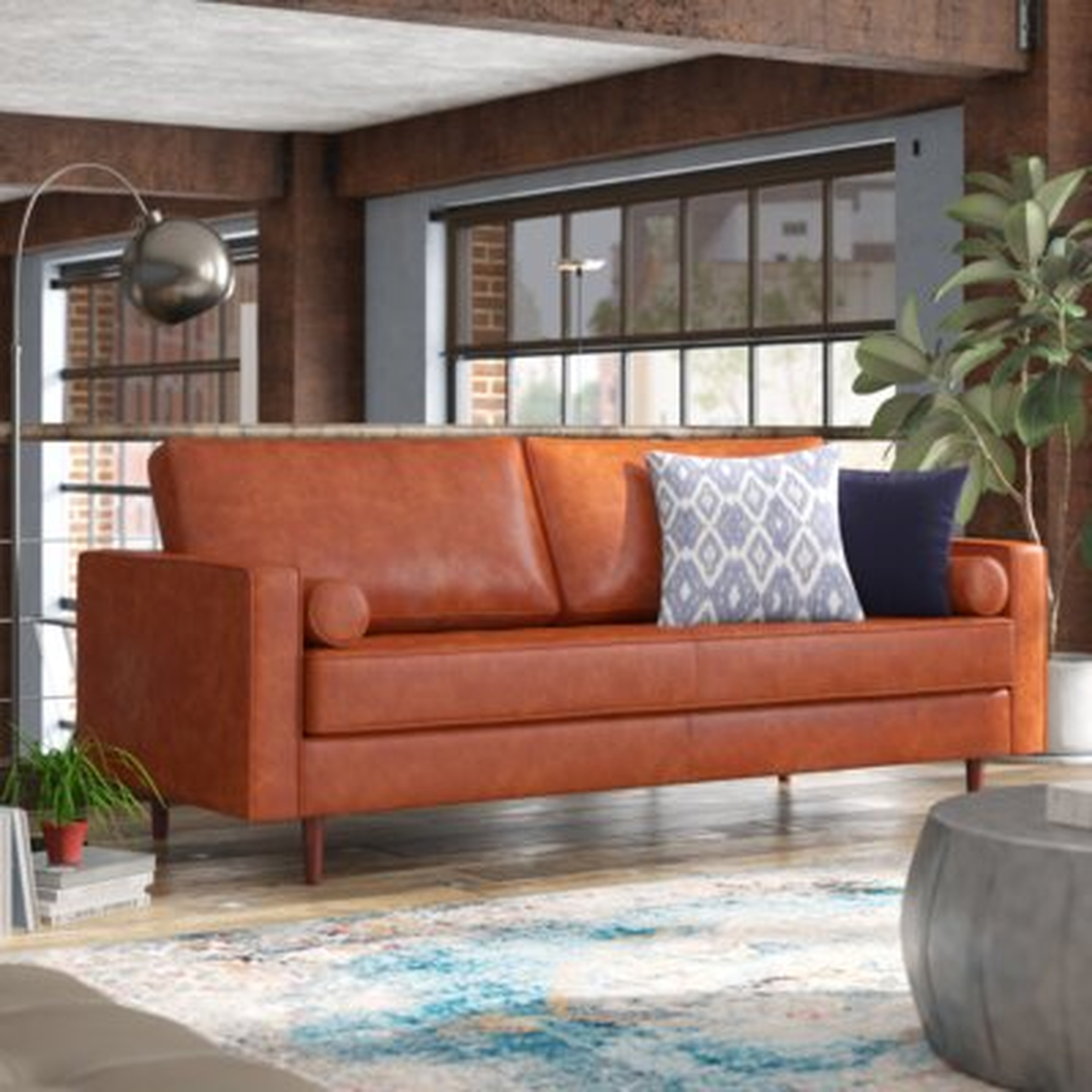 Bombay Genuine Leather 84" Square Arm Sofa - Wayfair