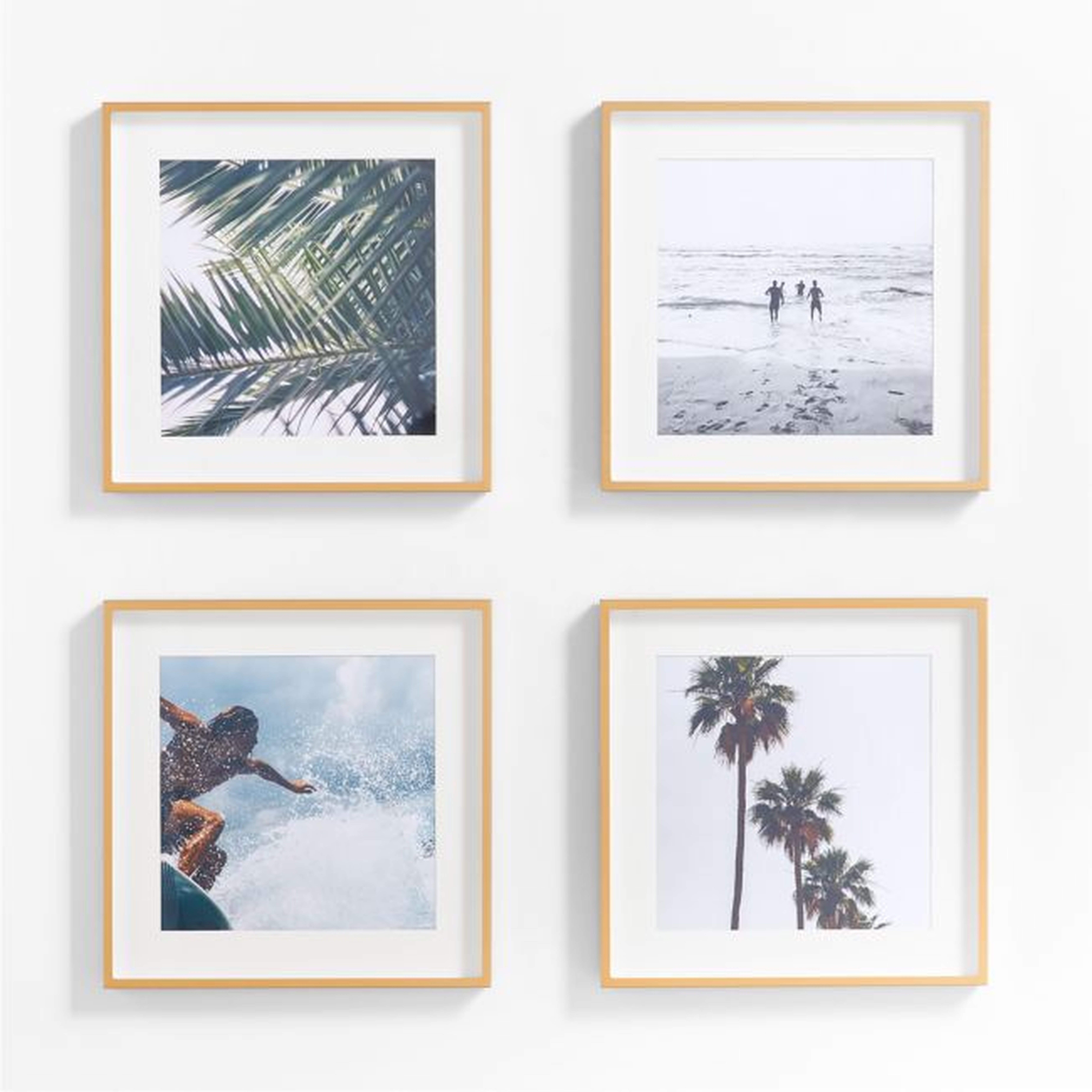 4-Piece Brushed Brass 11x11 Gallery Wall Frame Set - Crate and Barrel