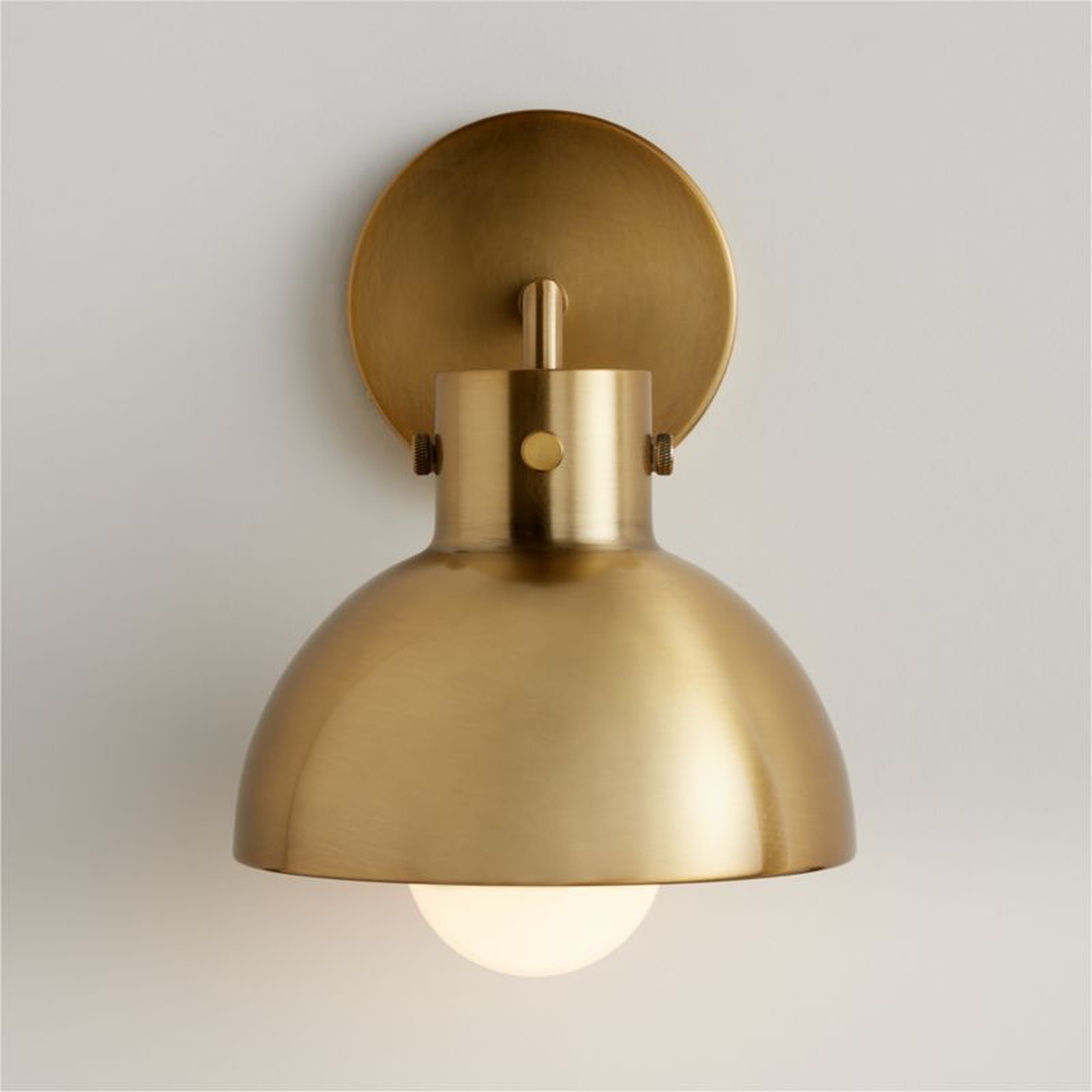Dakota Brass Sconce Light with Small Brass Dome - Crate and Barrel
