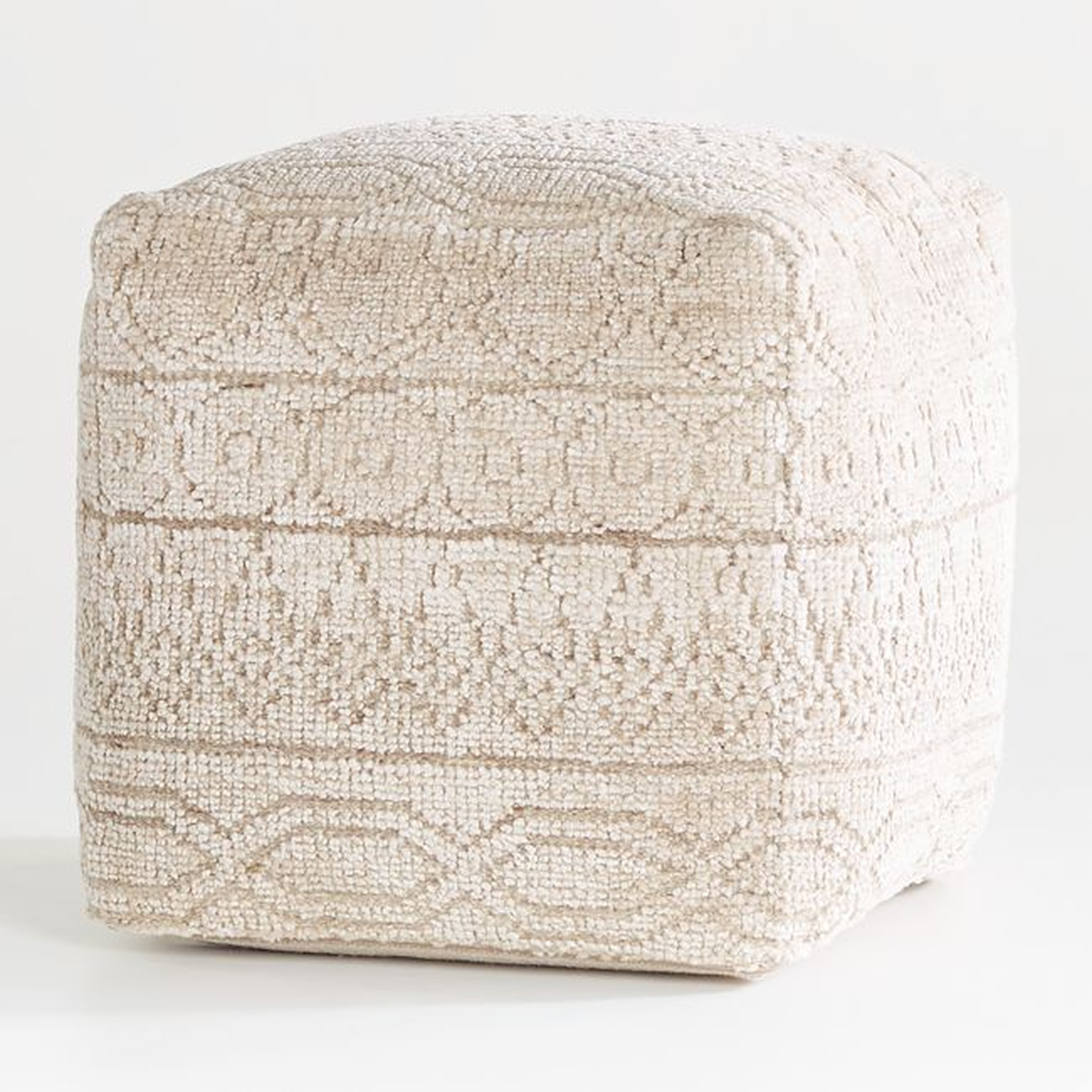 Lennon Patterned Pouf 18" - Crate and Barrel