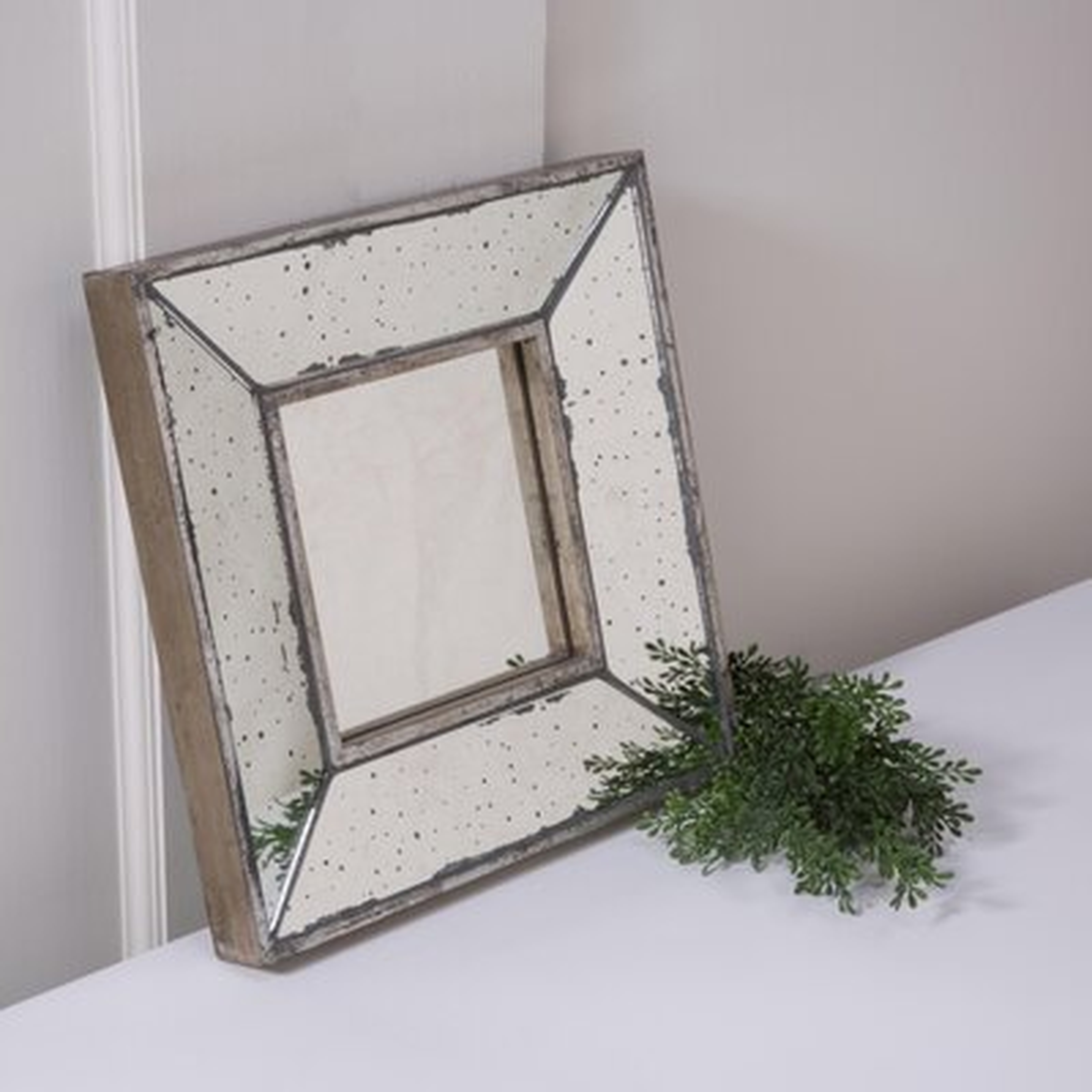 Antique 12" X 12" Square Framed Wall Accent Mirror, Set Of 2 - Wayfair