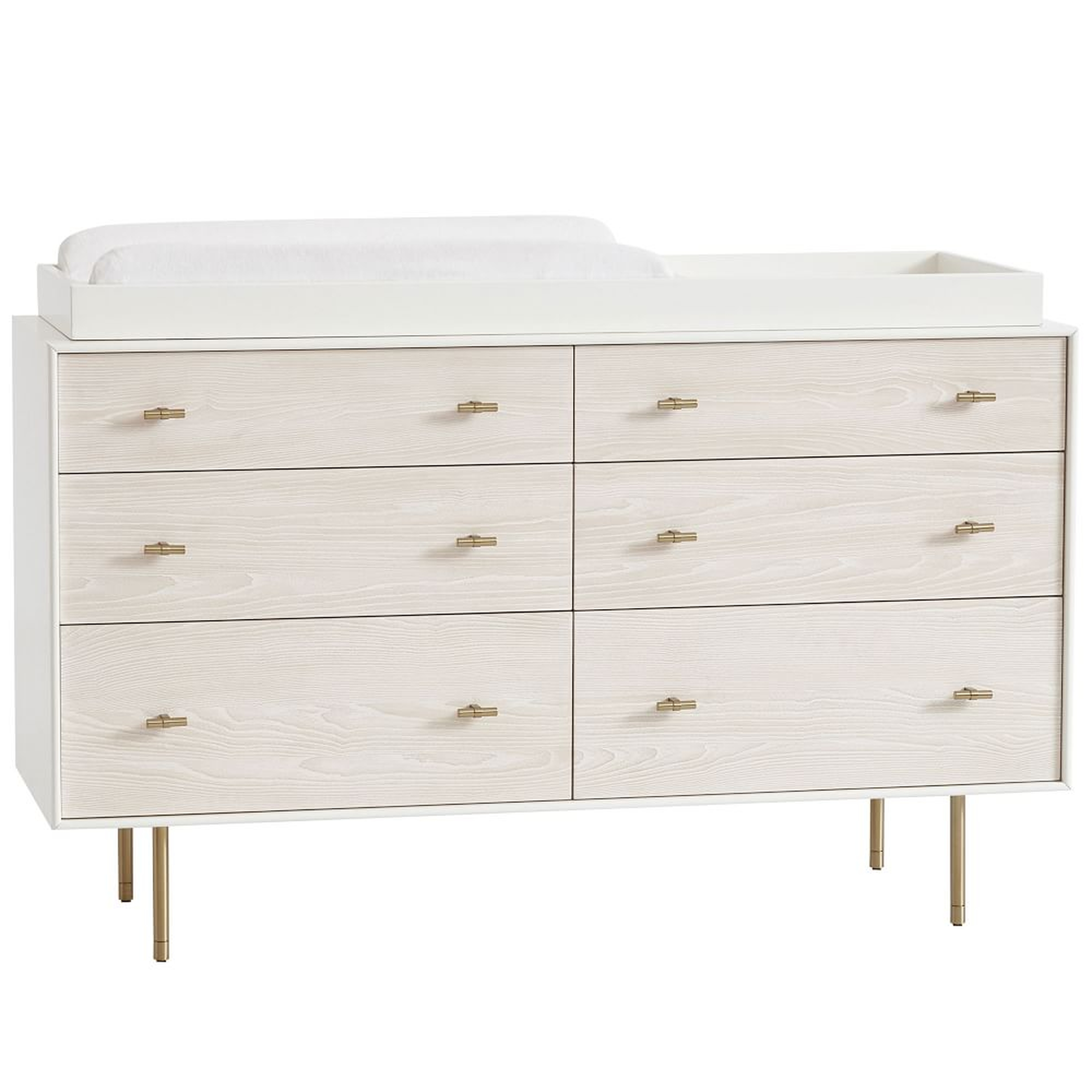 Modernist Changing Table Pack, 6 Drawers, White + Winter Wood, WE Kids - West Elm