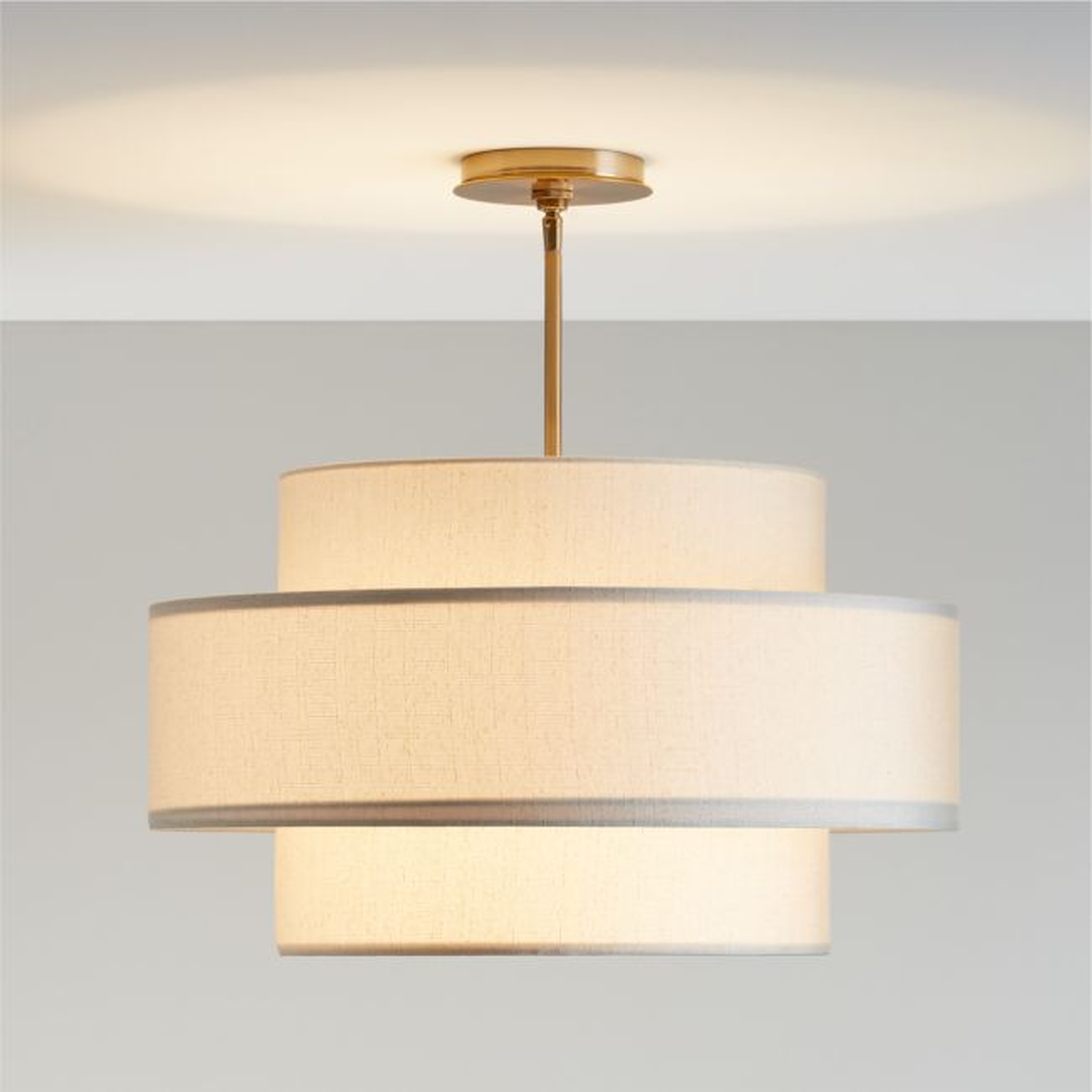 Reese Natural Linen 22" Kids Semi-Flush Mount Ceiling Light - Crate & Kids