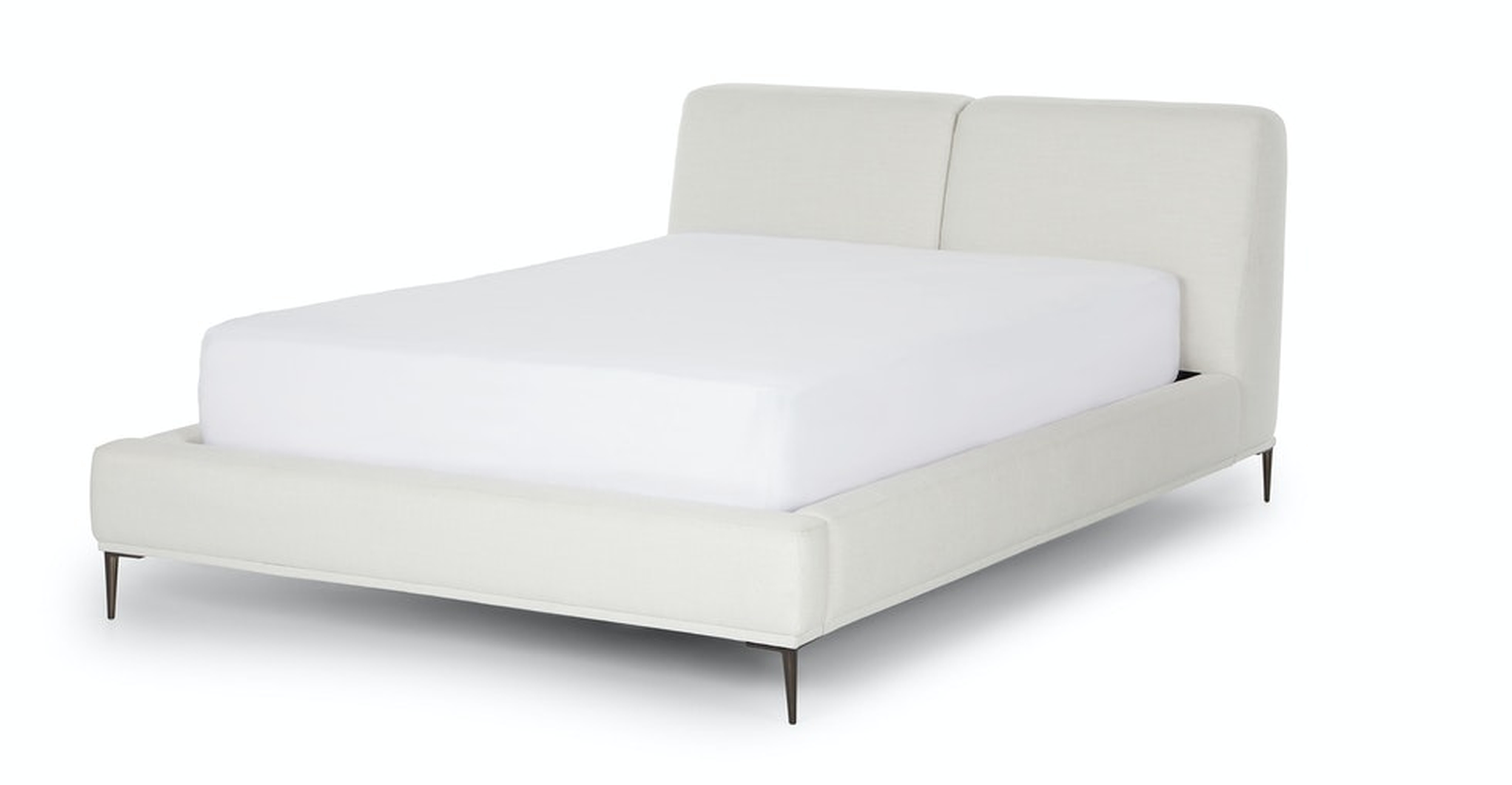 Abisko Quartz White Queen Bed - Article