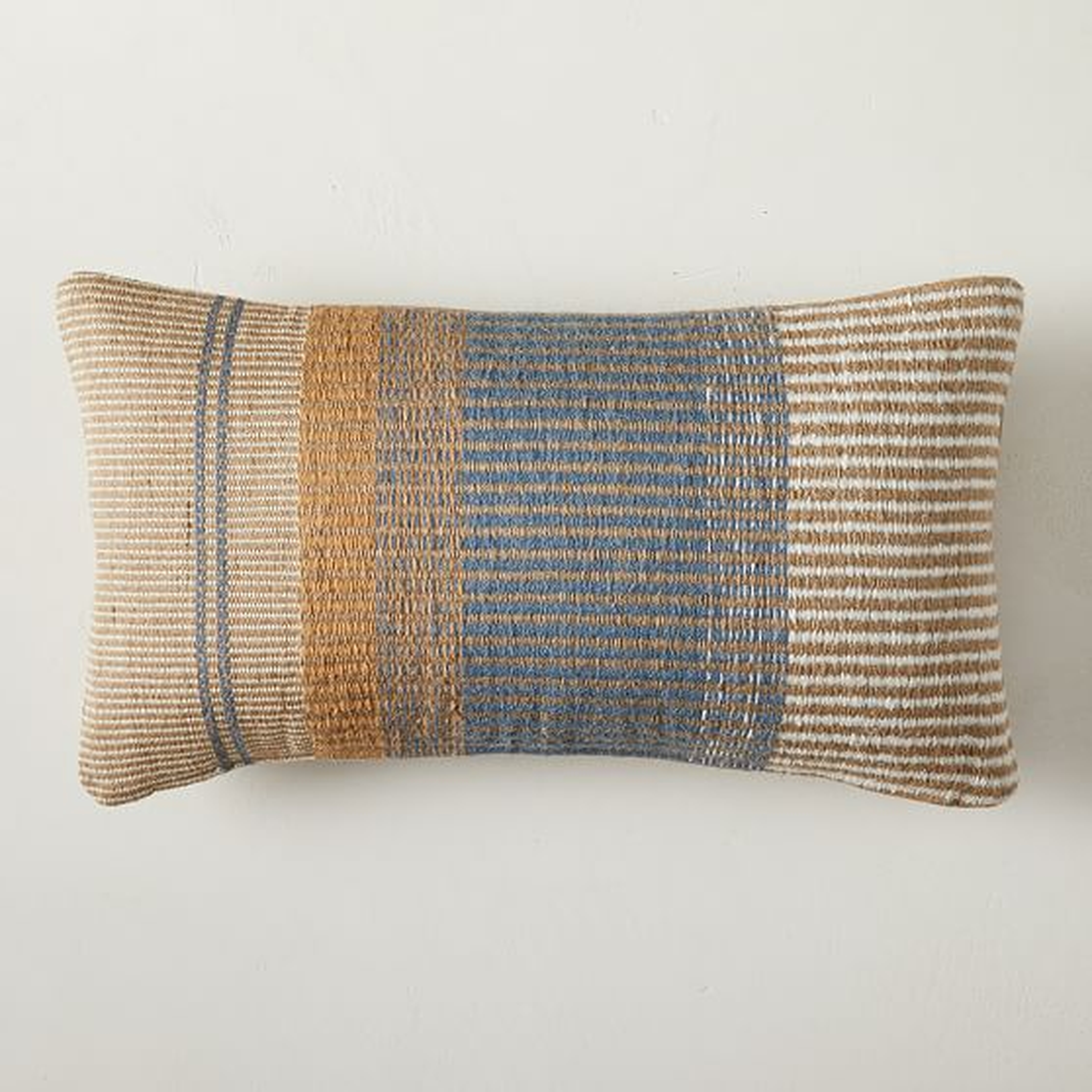 Mixed Stripes Lumbar Pillow Cover, 14"x26", Warm Neutral - West Elm